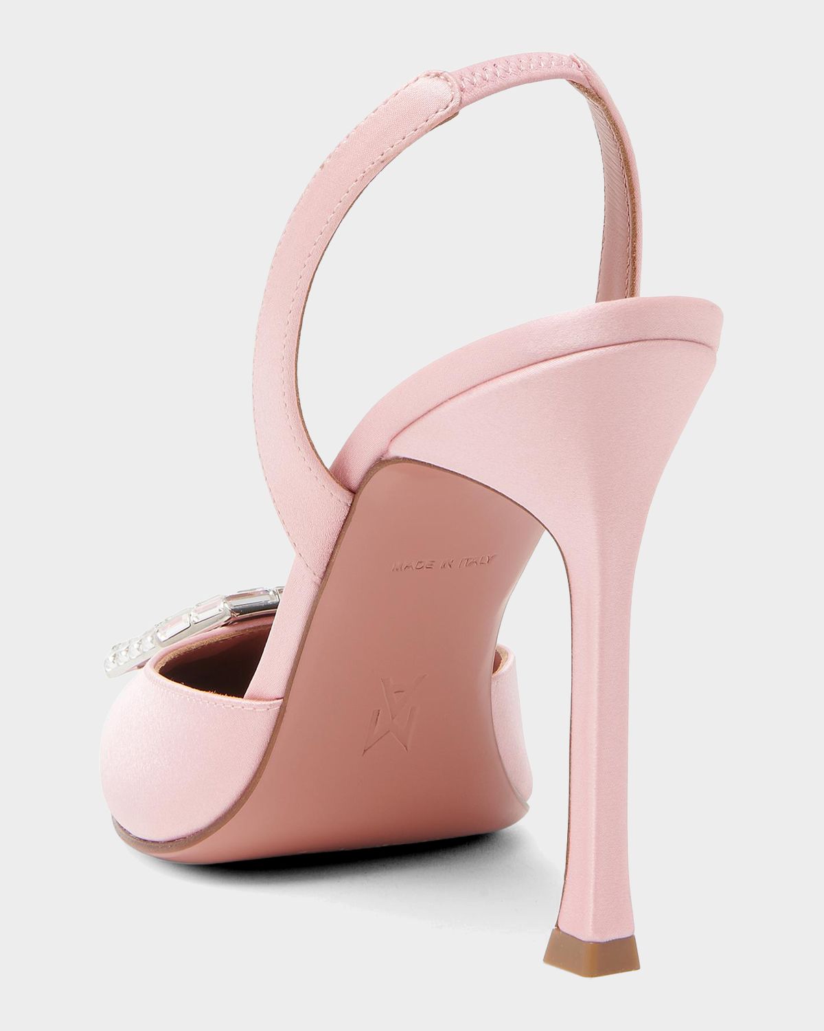 Amina Muaddi Camelia 105mm Satin Slingback Pumps