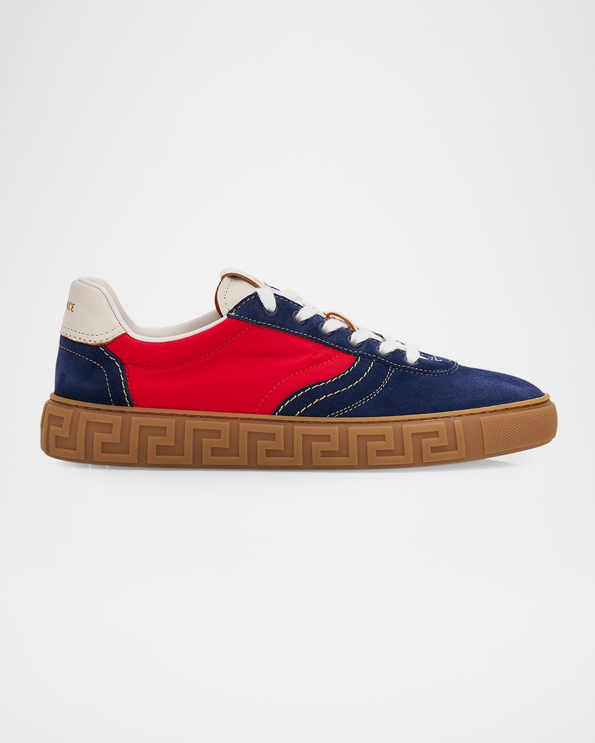 Versace Men 's Greca-Sole Suede and Nylon Low-Top Sneakers