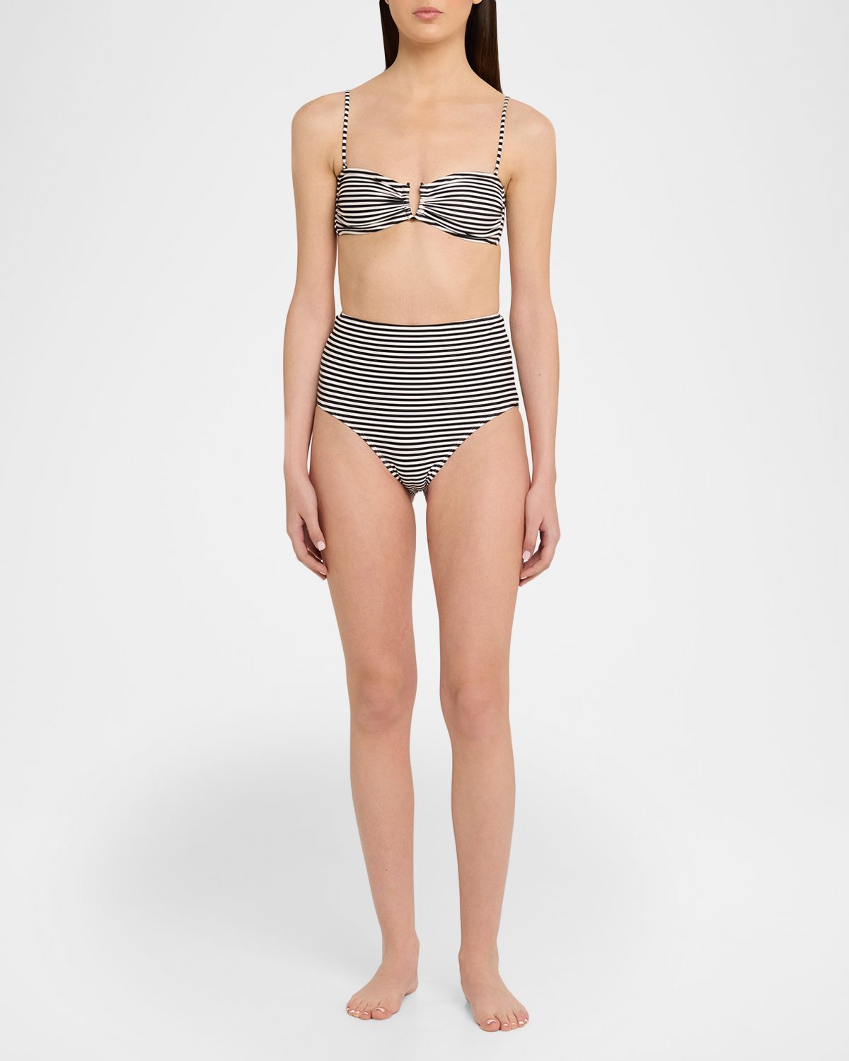 Nili Lotan Striped Bandeau Bikini Top