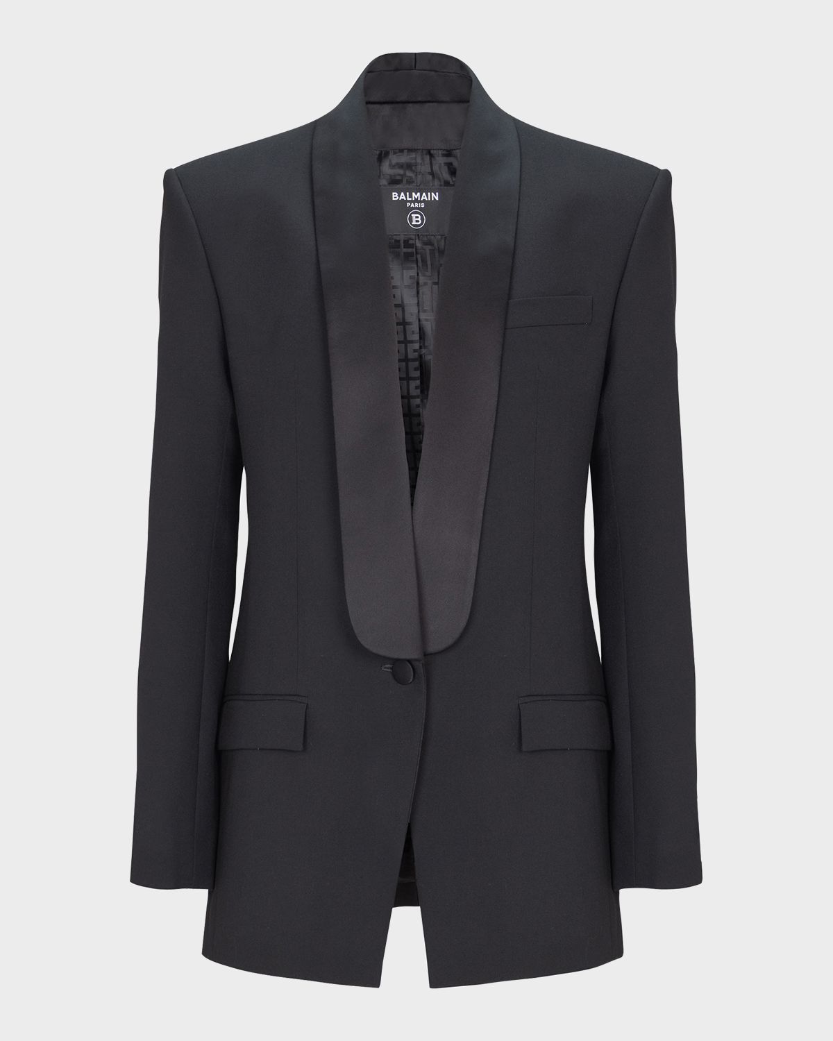 Balmain Men 's Wool Shawl Lapel Single-Button Dinner Jacket