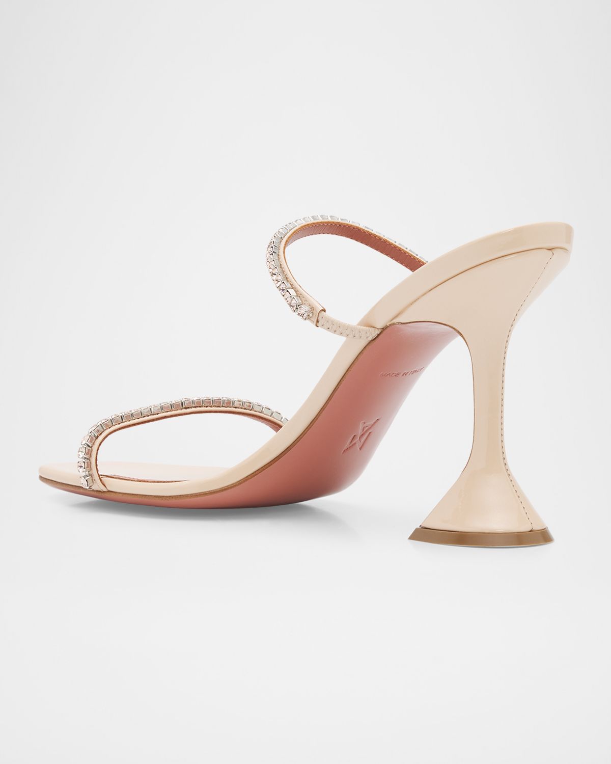 Amina Muaddi 95mm Gilda Patent Leather Mules