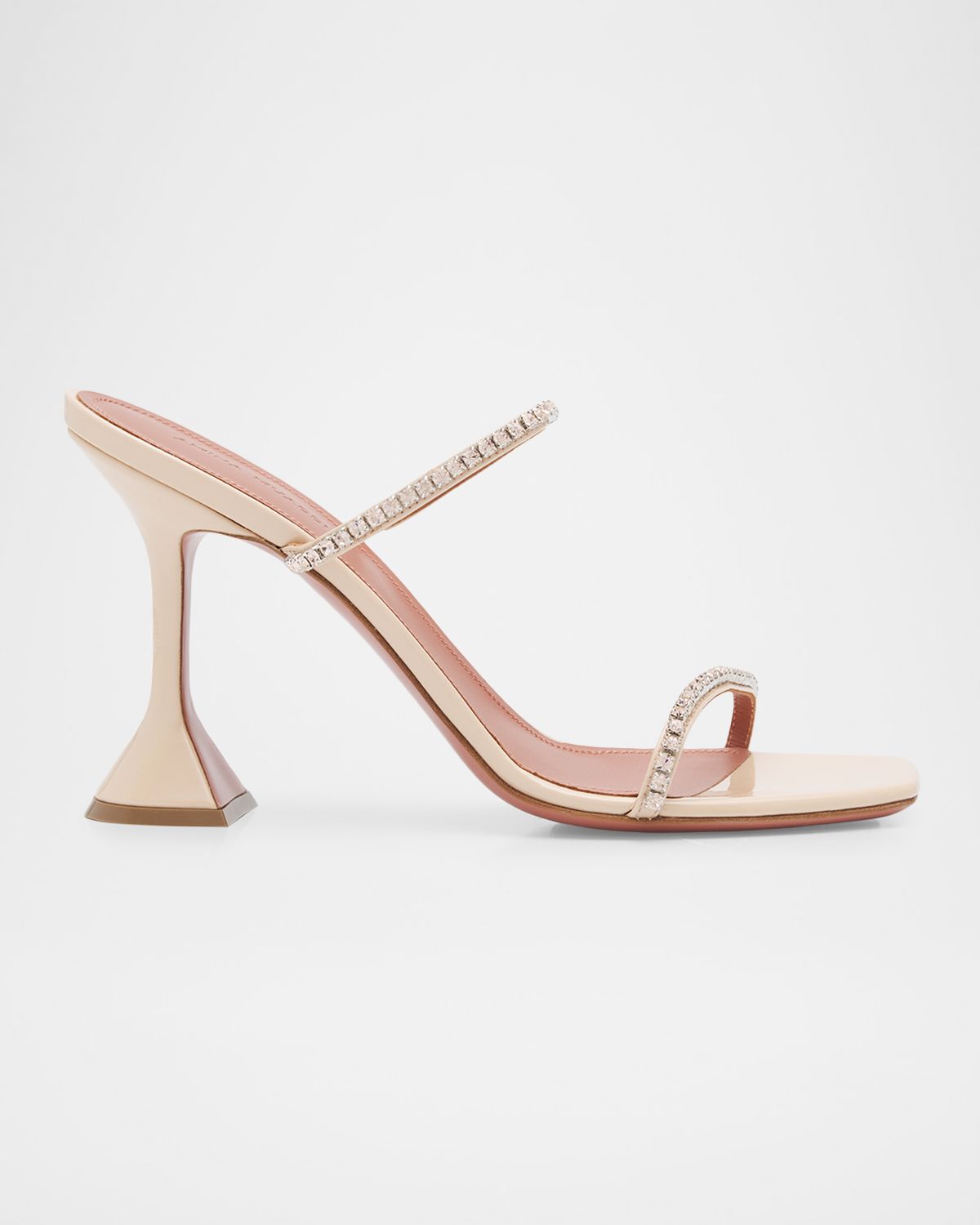 Amina Muaddi 95mm Gilda Patent Leather Mules