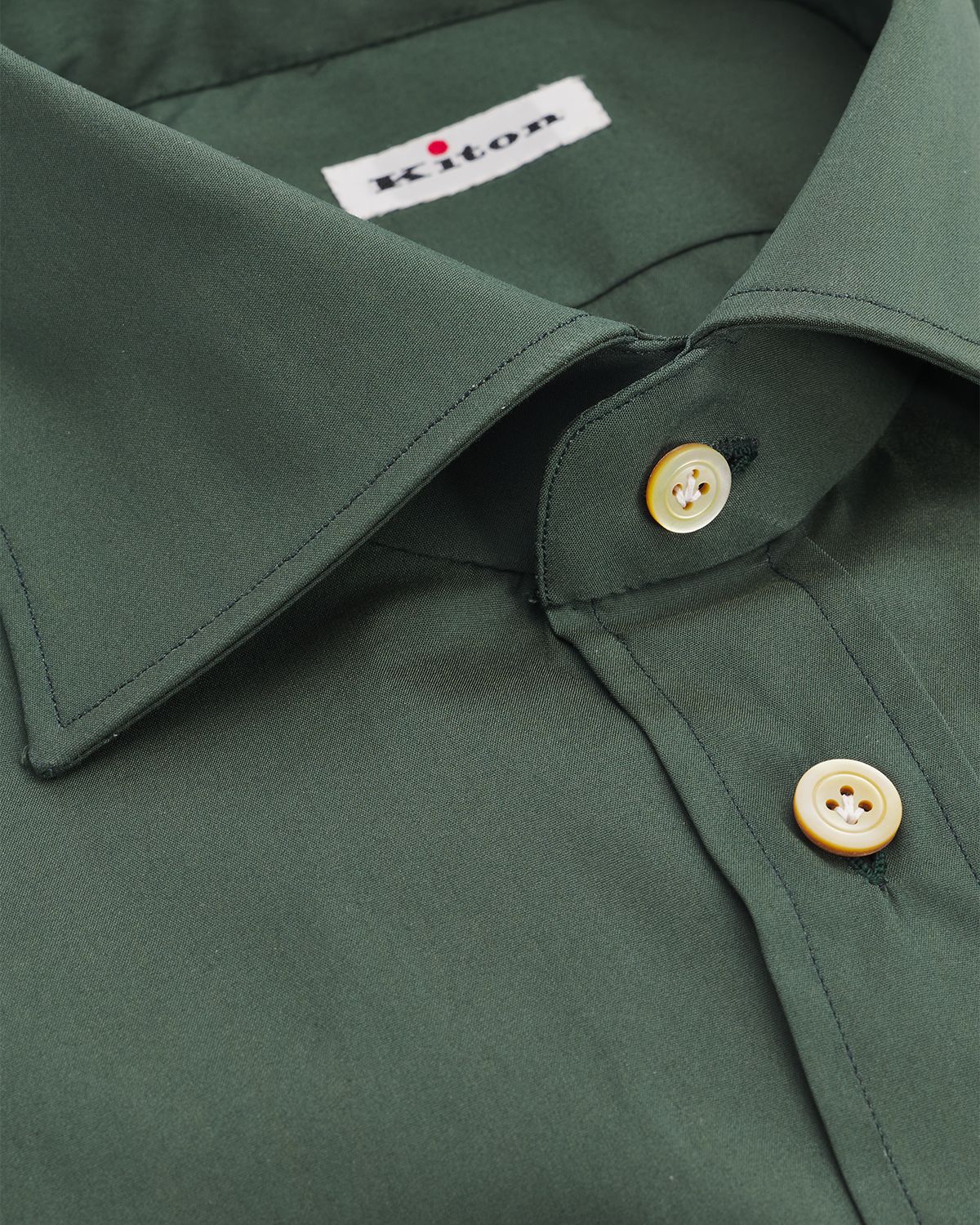 Kiton Men 's Solid Cotton Dress Shirt