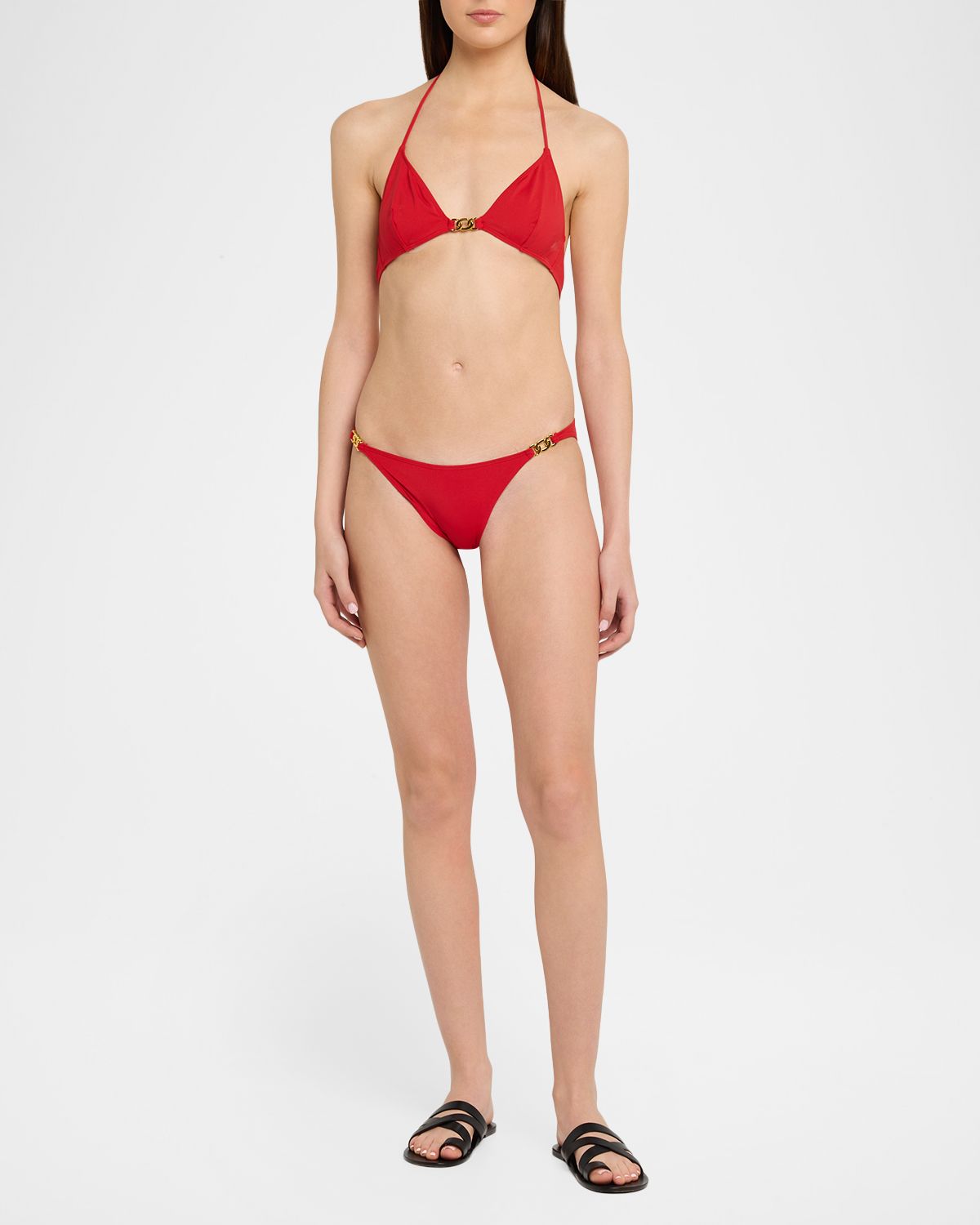 Nili Lotan Hardware ow-Waist Bikini Bottoms