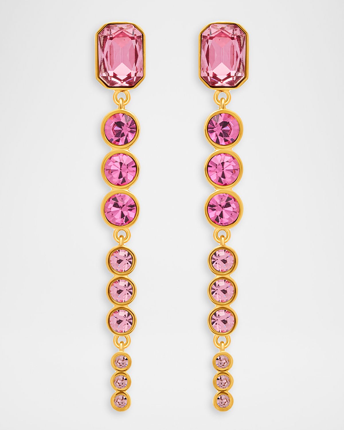 Oscar de la Renta Cascading Rhinestone Dangle Earrings