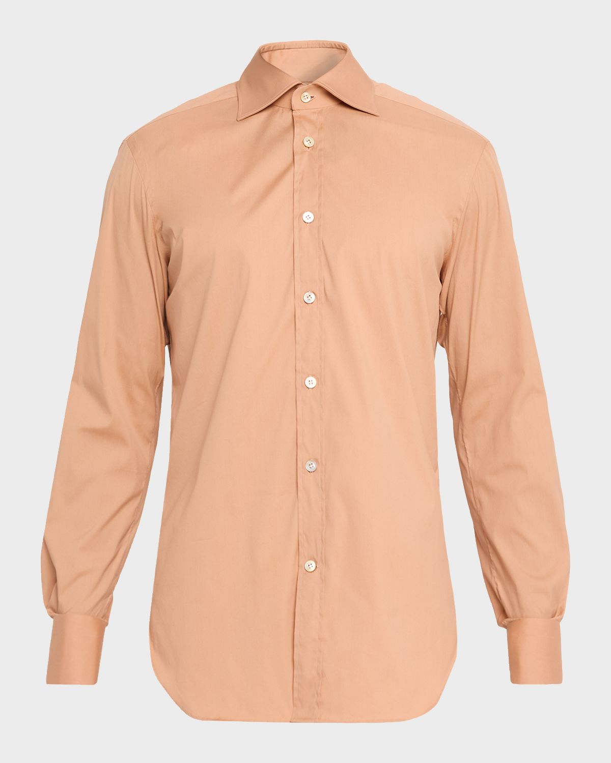 Kiton Men 's Solid Cotton Sport Shirt