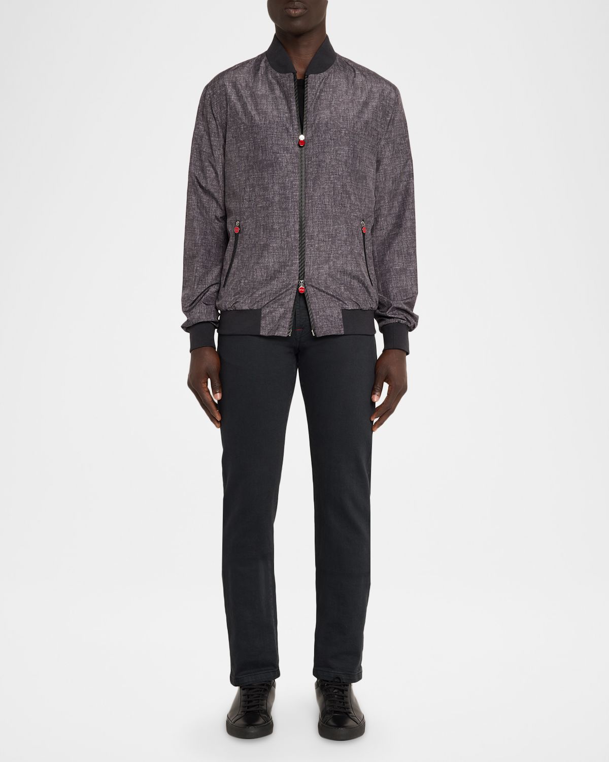 Kiton Men 's Scratch-Print Full-Zip Blouson
