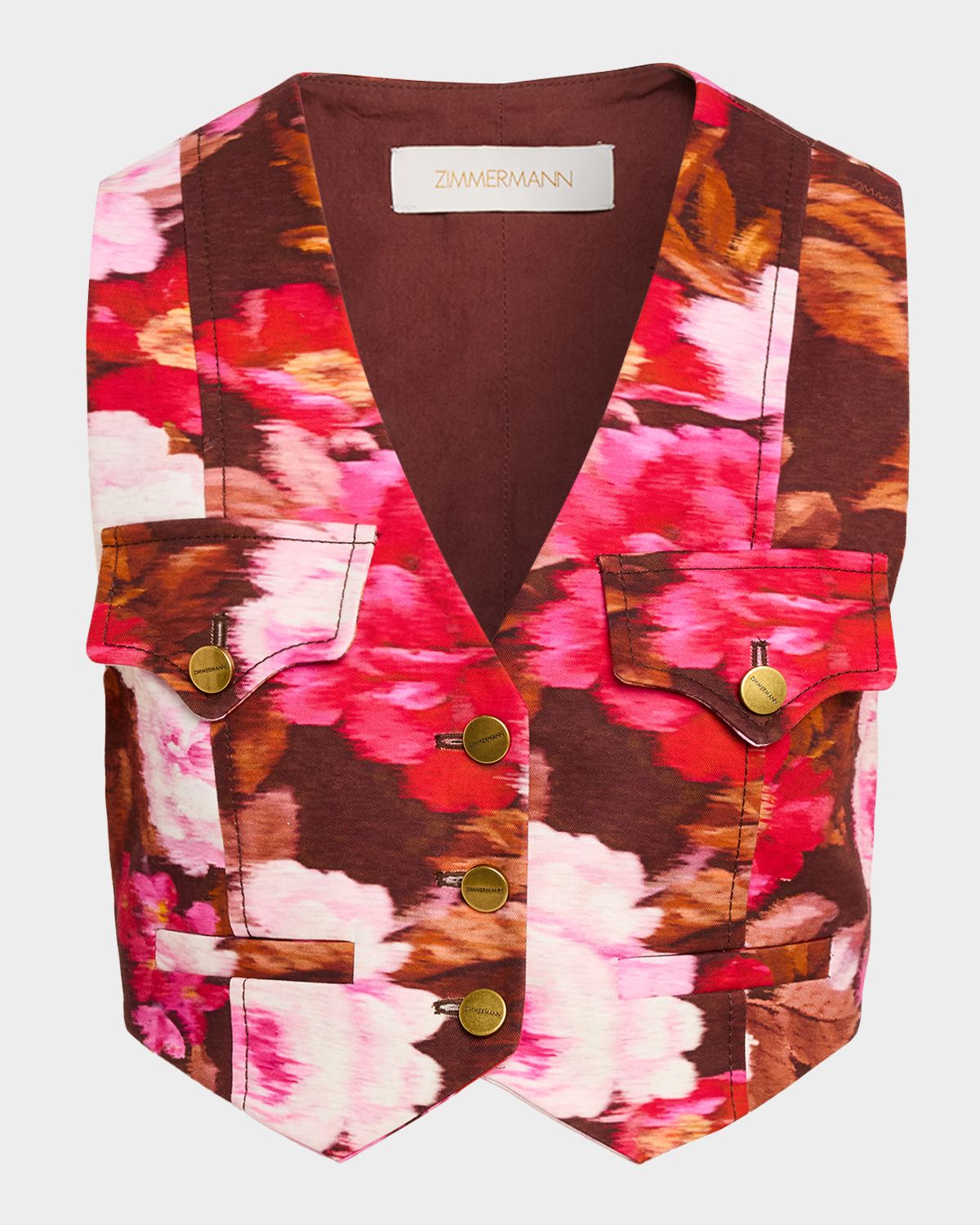 Zimmermann Luna Printed Cropped Vest