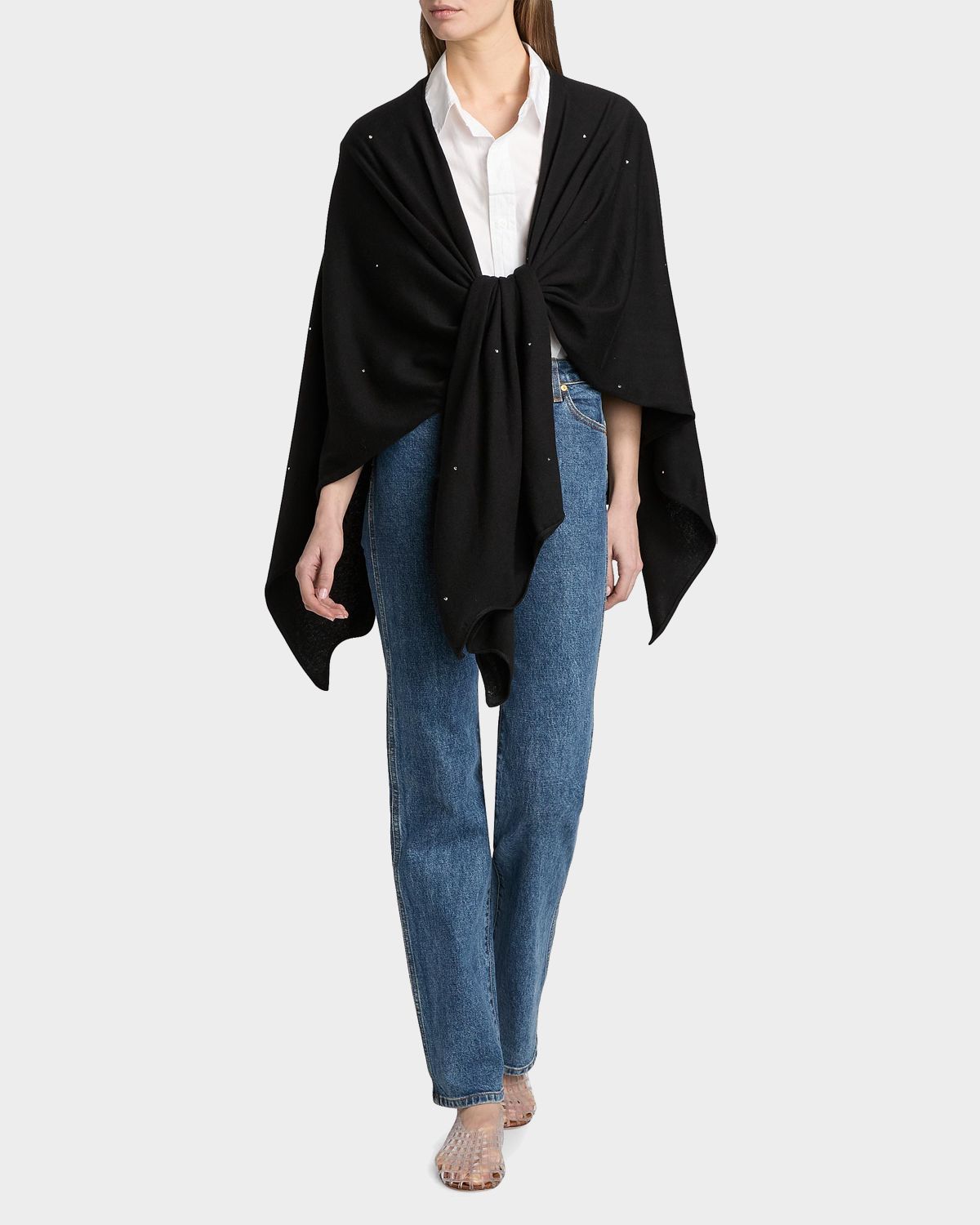 Carolyn Rowan Cotton Cashmere Crystal-Embellished Ruana | Thumbnail 7