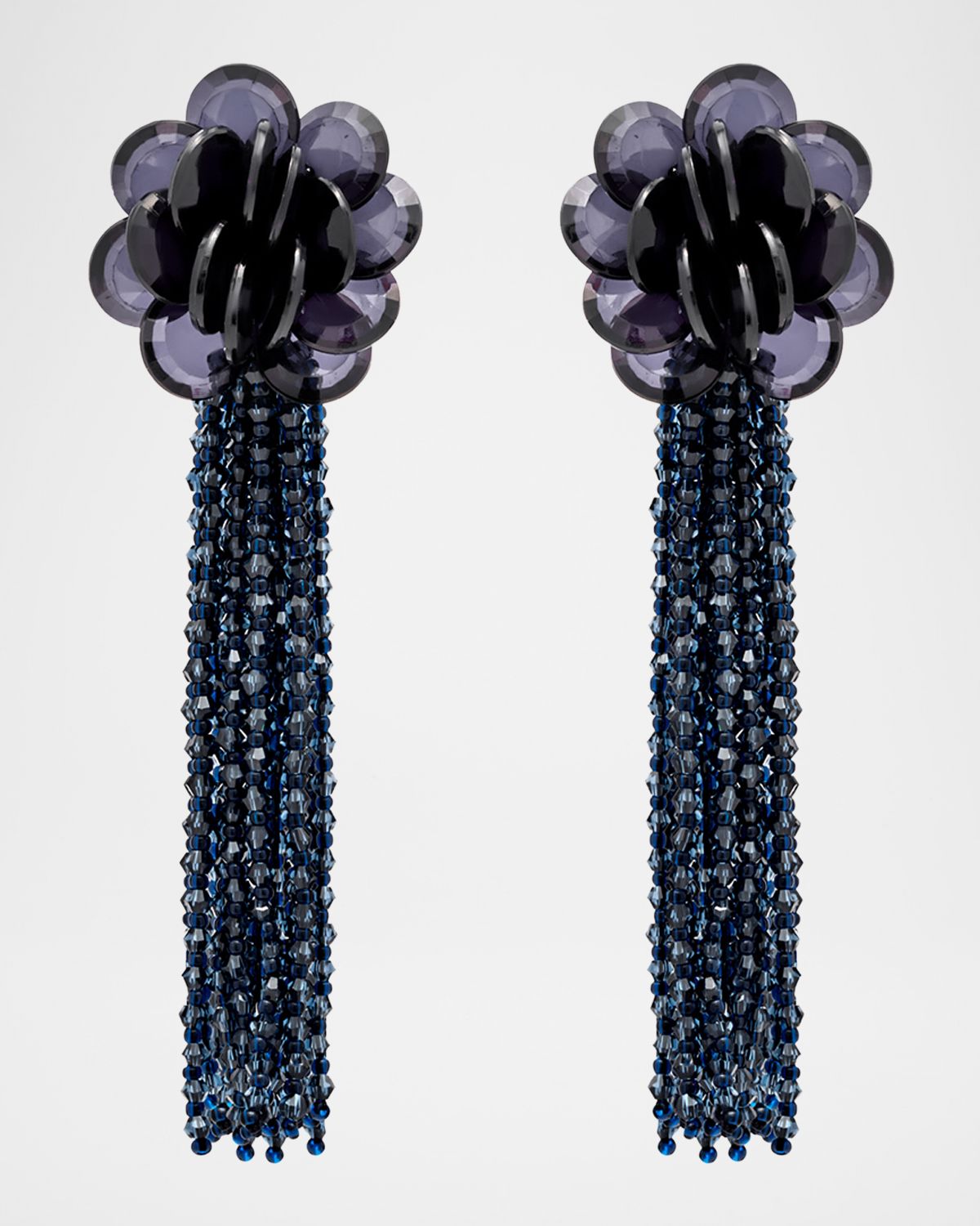 Oscar de la Renta Flower Chandelier Clip-On Earrings