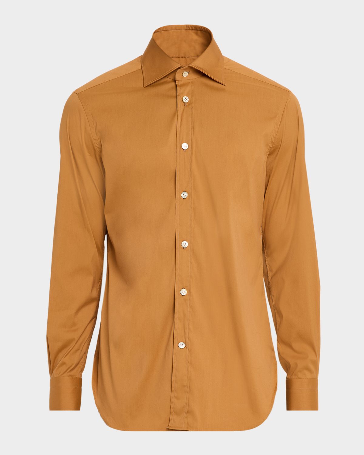 Kiton Men 's Solid Cotton Sport Shirt