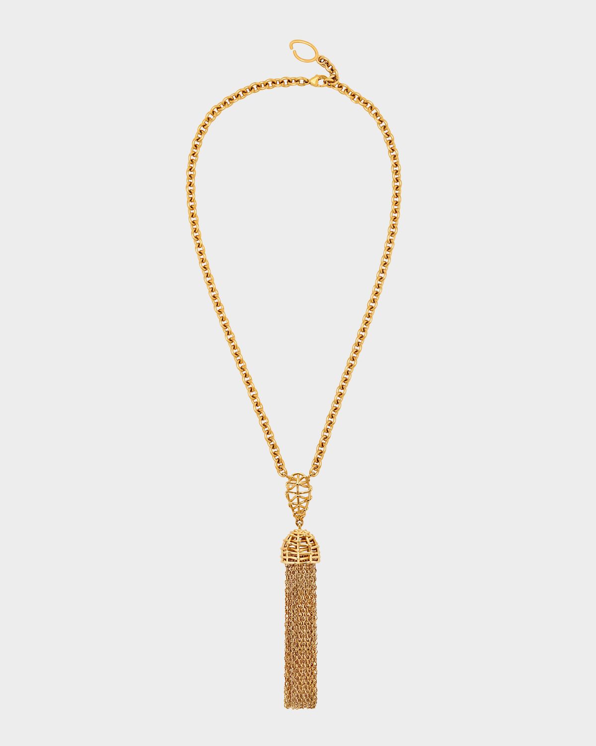 Oscar de la Renta Rattan Chandelier Pendant Necklace