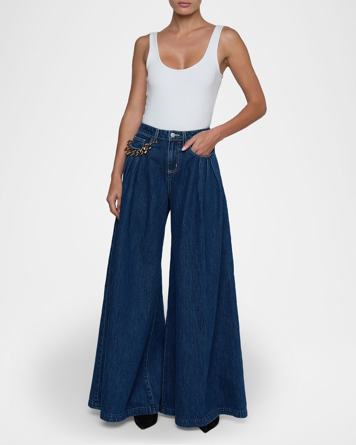 L 'Agence Chayse Pleated Wide-Leg Jeans