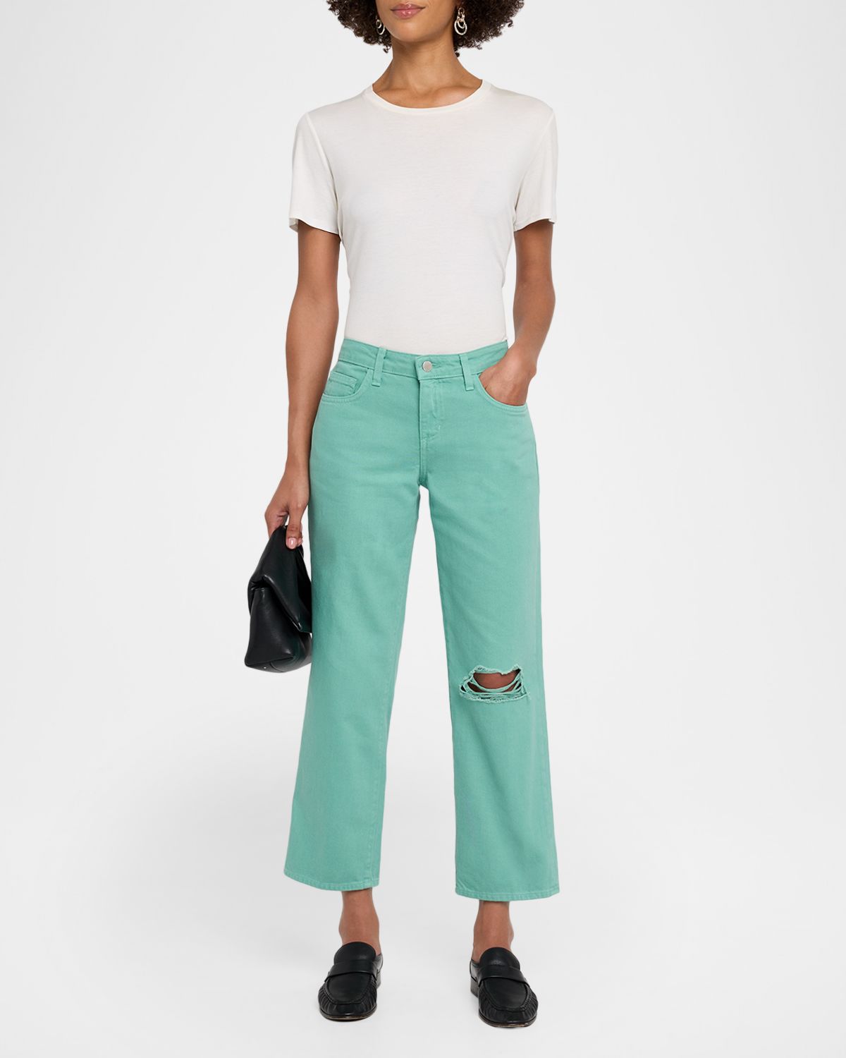 L 'Agence Blaine Low-Rise Cropped Straight Jeans | Thumbnail 5 L 'Agence Blaine Low-Rise Cropped Straight Jeans | Thumbnail 5