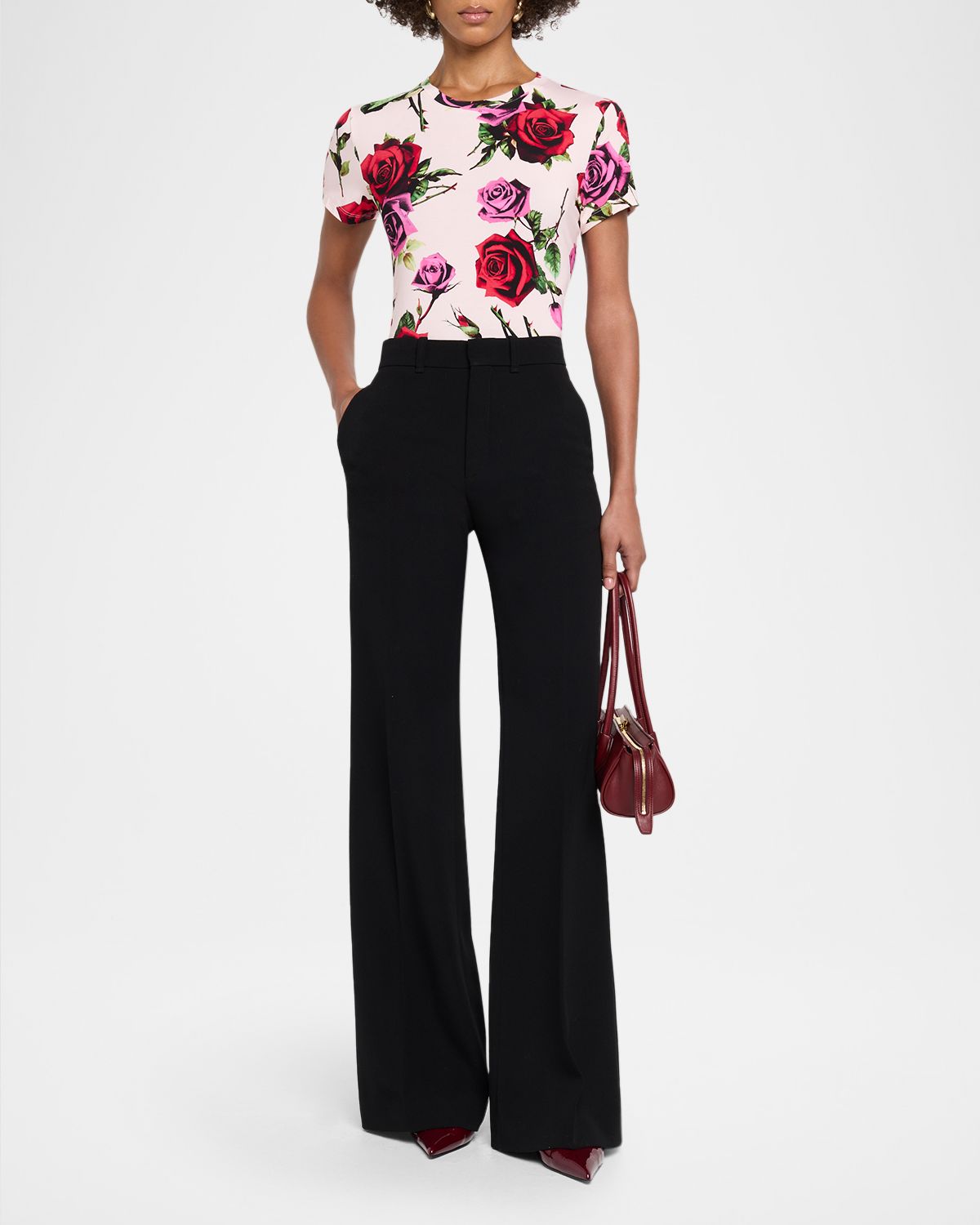 L 'Agence Ressi Short-Sleeve Rose Tee | Thumbnail 5 L 'Agence Ressi Short-Sleeve Rose Tee | Thumbnail 5