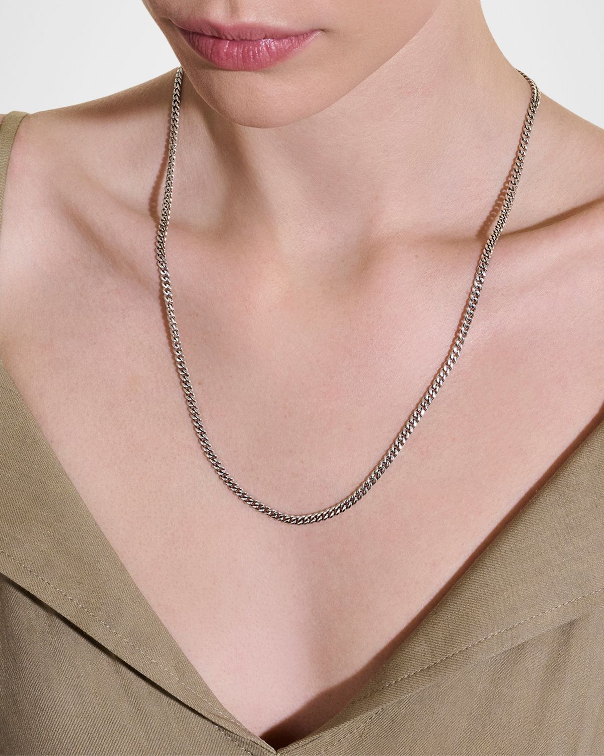 John Hardy Men 's Sterling Silver Curb Chain Necklace, 3.9mm