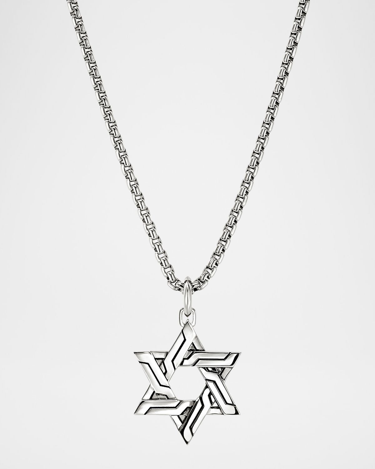 John Hardy Men 's Icon 50 Sterling Silver Star of David Pendant Necklace, 2.7mm