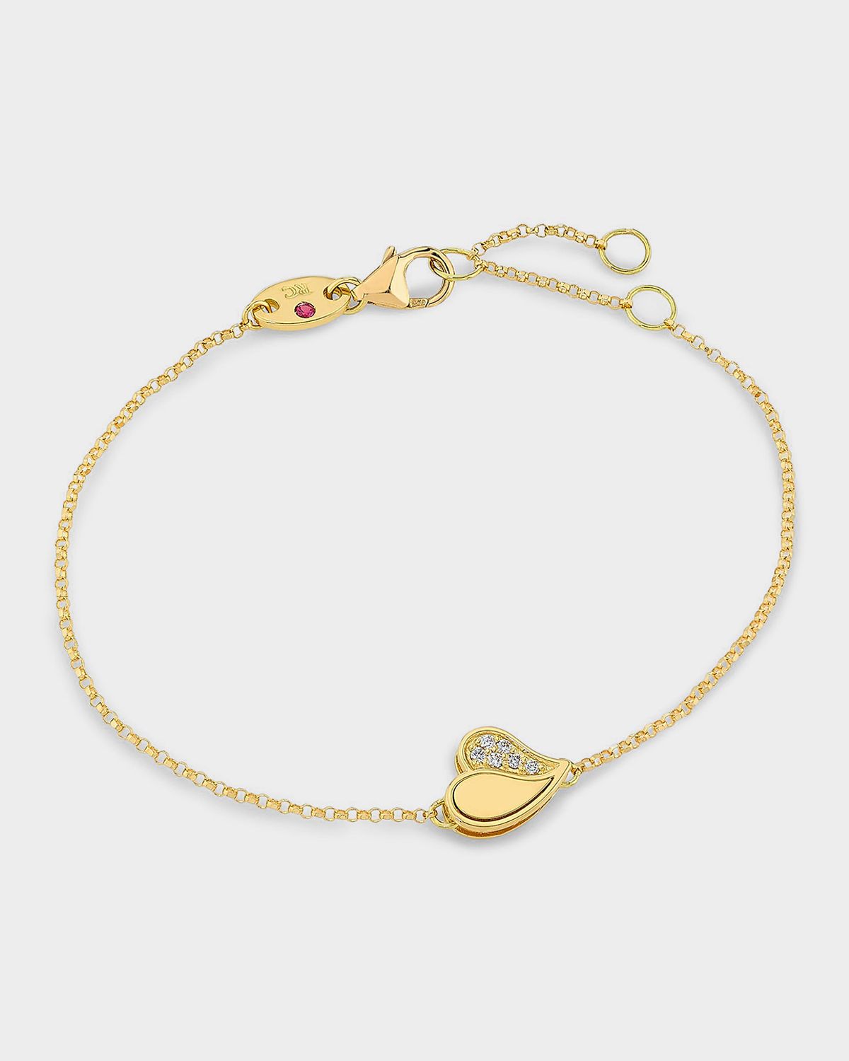 Roberto Coin 18K Yellow Gold Diamond Amorino Heart Bracelet