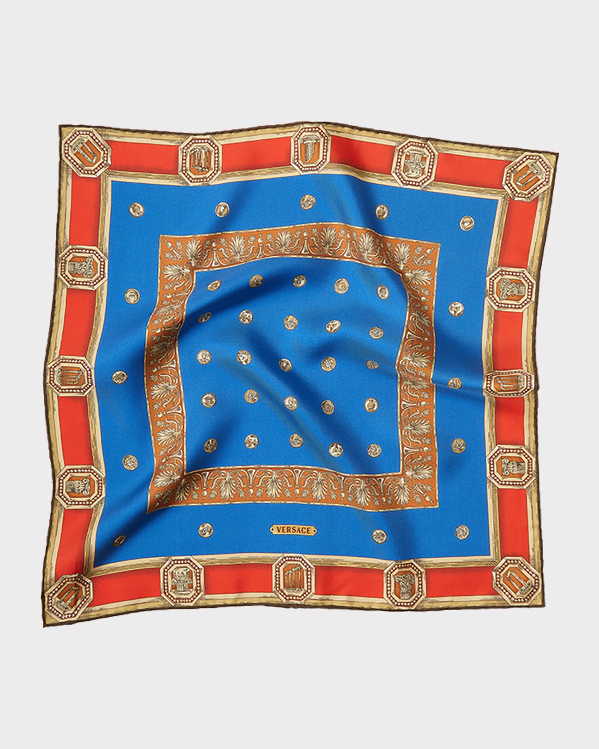 Versace Geometric-Print Silk Foulard Scarf