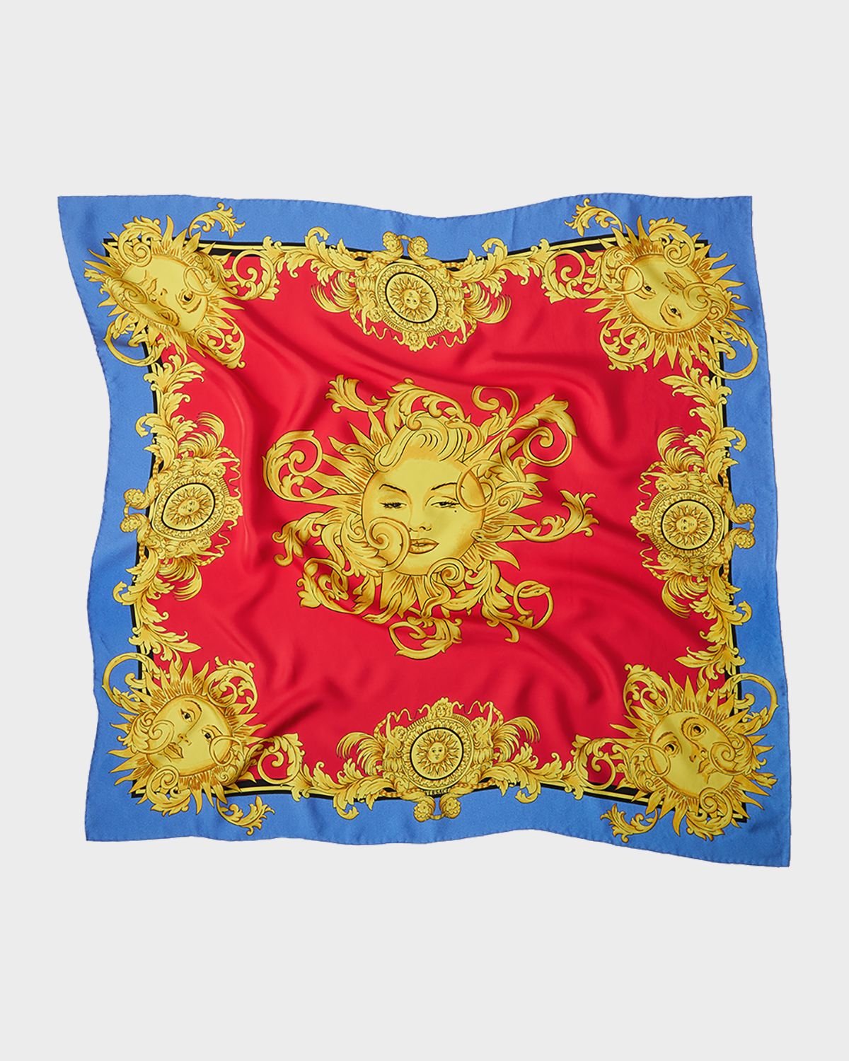 Versace Printed Silk Twill Scarf