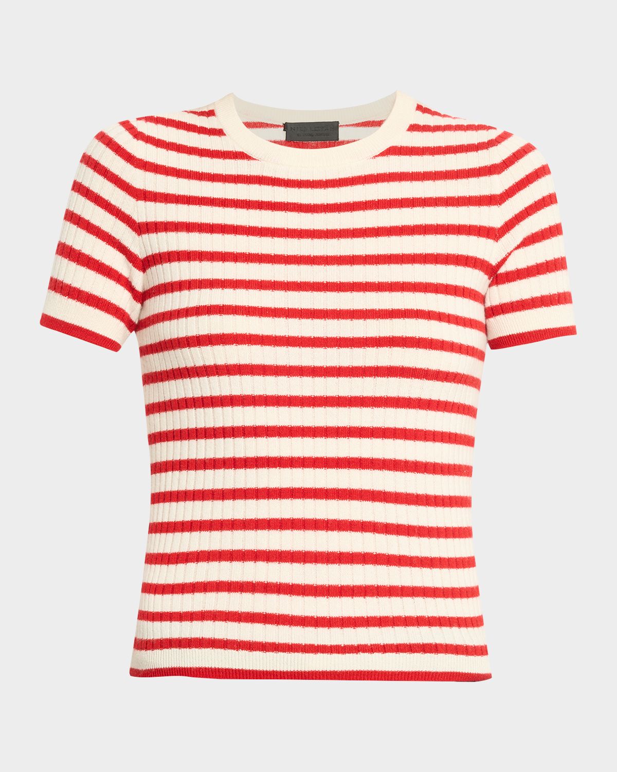 Nili Lotan Alita Striped Cashmere Rib Short-Sleeve Sweater | Thumbnail 6 Nili Lotan Alita Striped Cashmere Rib Short-Sleeve Sweater | Thumbnail 6