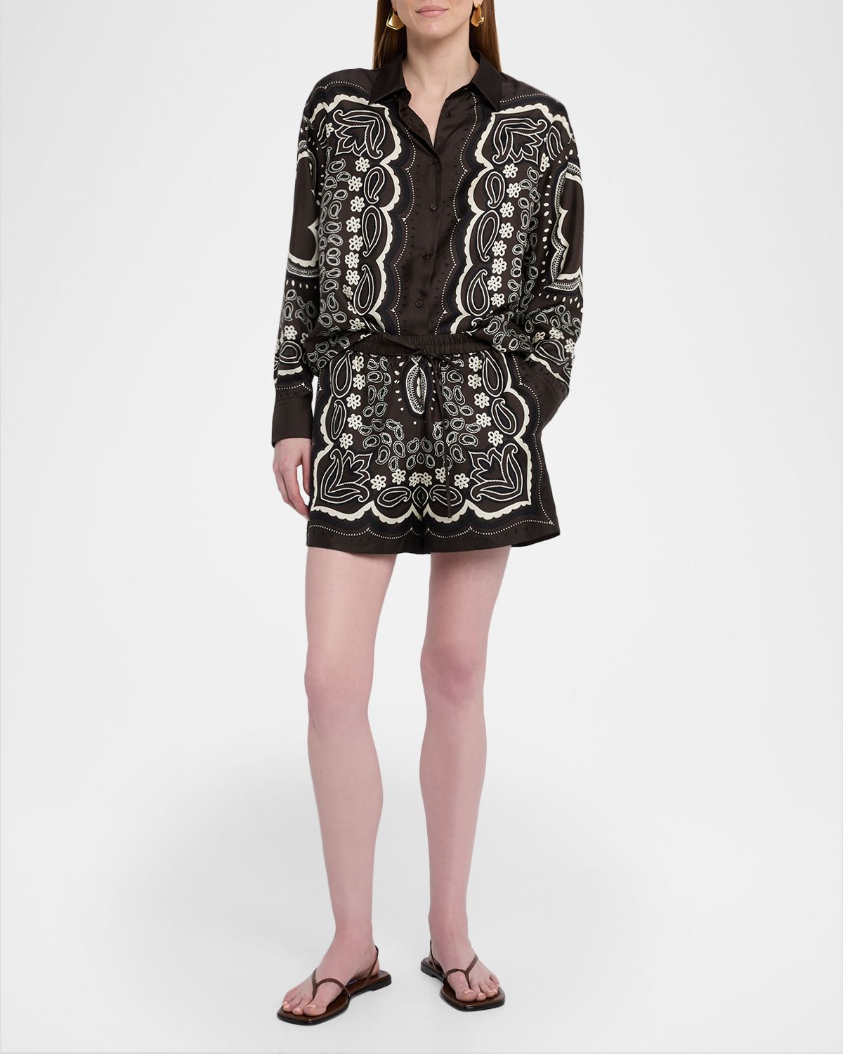 Nili Lotan Frances Silk Shorts | Thumbnail 5 Nili Lotan Frances Silk Shorts | Thumbnail 5