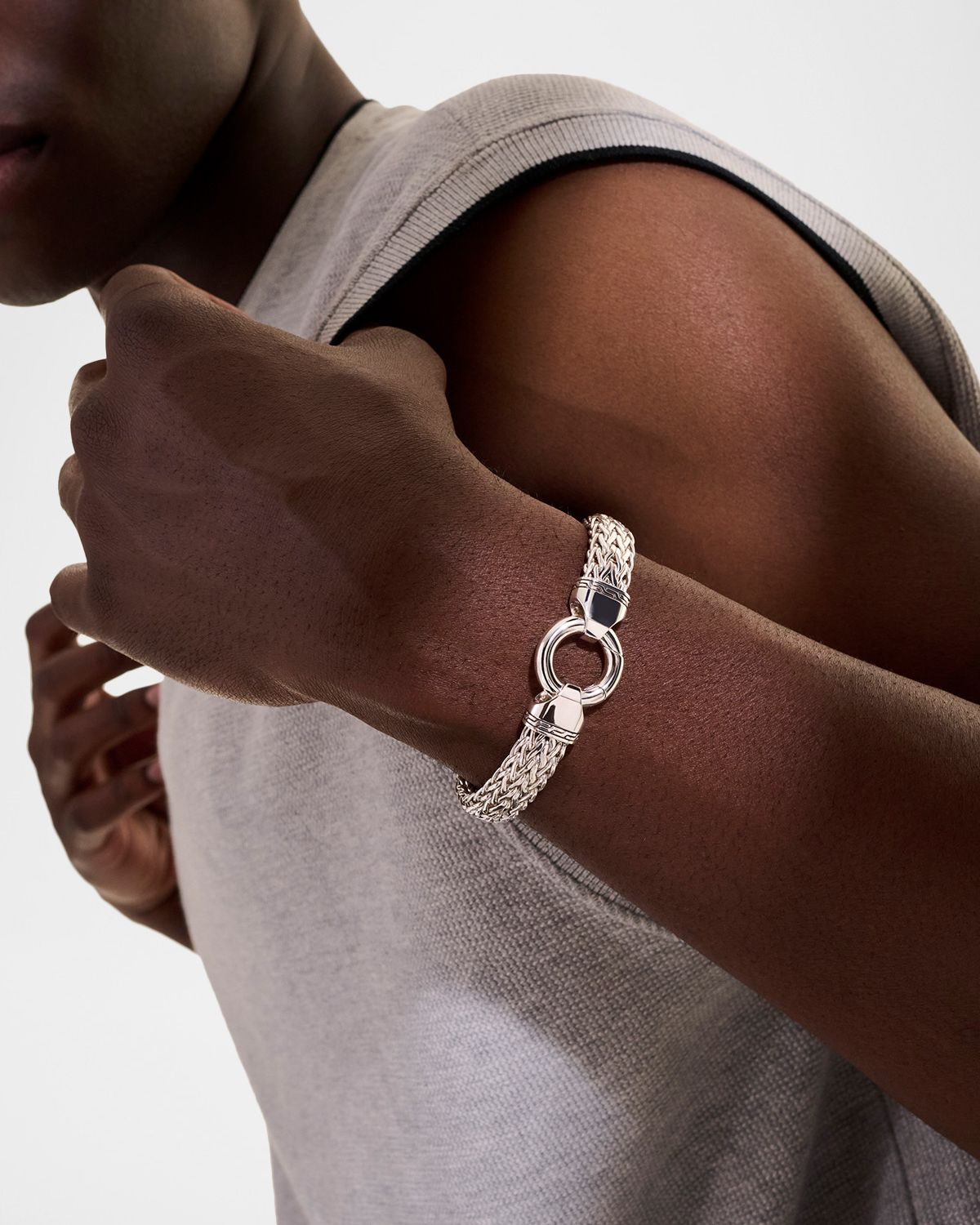 John Hardy Men 's Sterling Silver Flat Chain Bracelet, 11mm