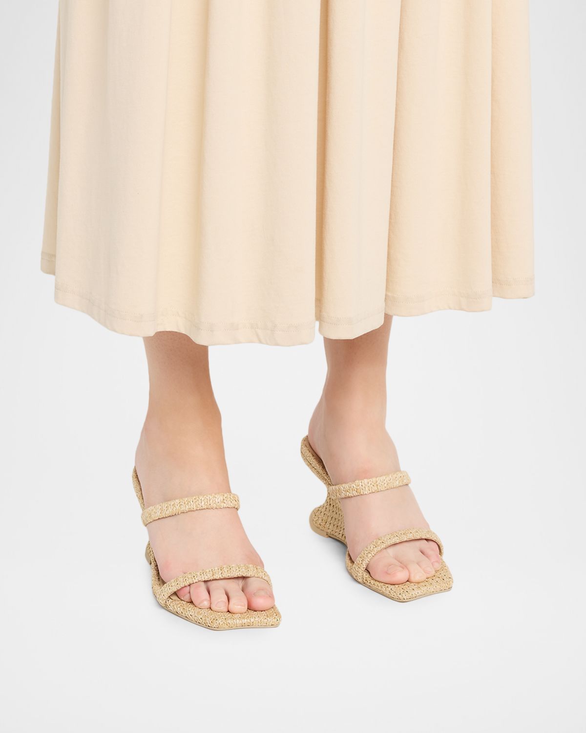 Cult Gaia Raven Straw Wedge Sandals