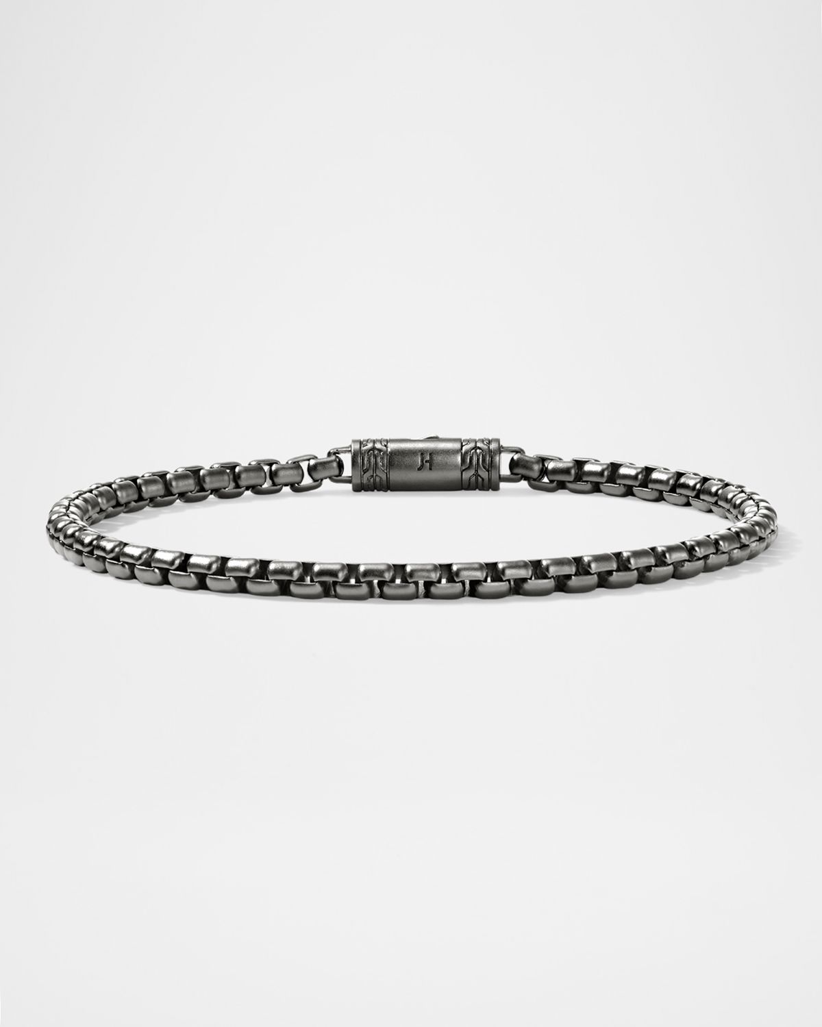 John Hardy Men 's Dark Sterling Silver Box Chain Bracelet, 3.7mm