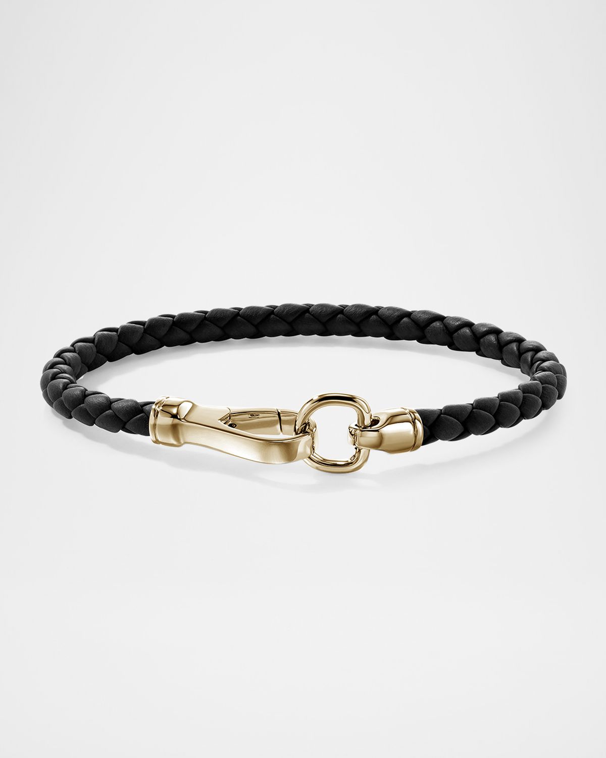 John Hardy Men 's Braided Leather Bracelet with 14K Gold, 5mm