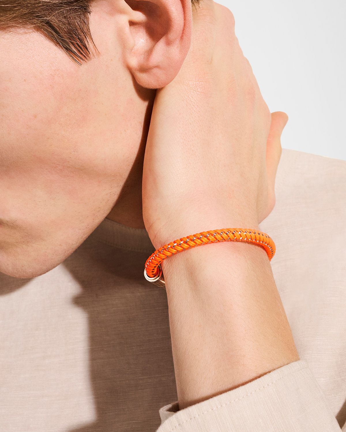 John Hardy Men 's Rubber Cord Bracelet with Sterling Silver, 6mm