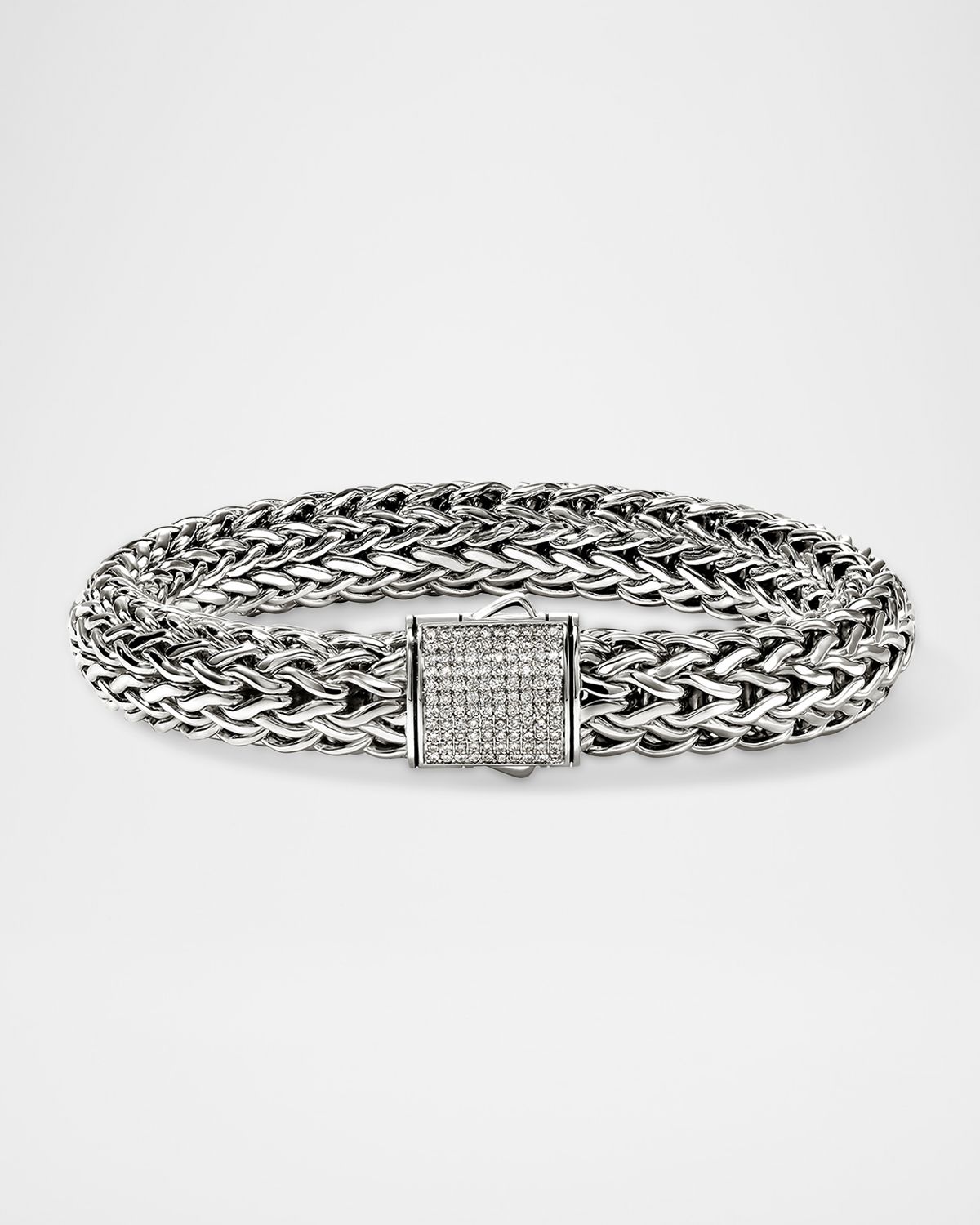 John Hardy Men 's Sterling Silver Icon Chain Bracelet with Diamonds, 10.5mm