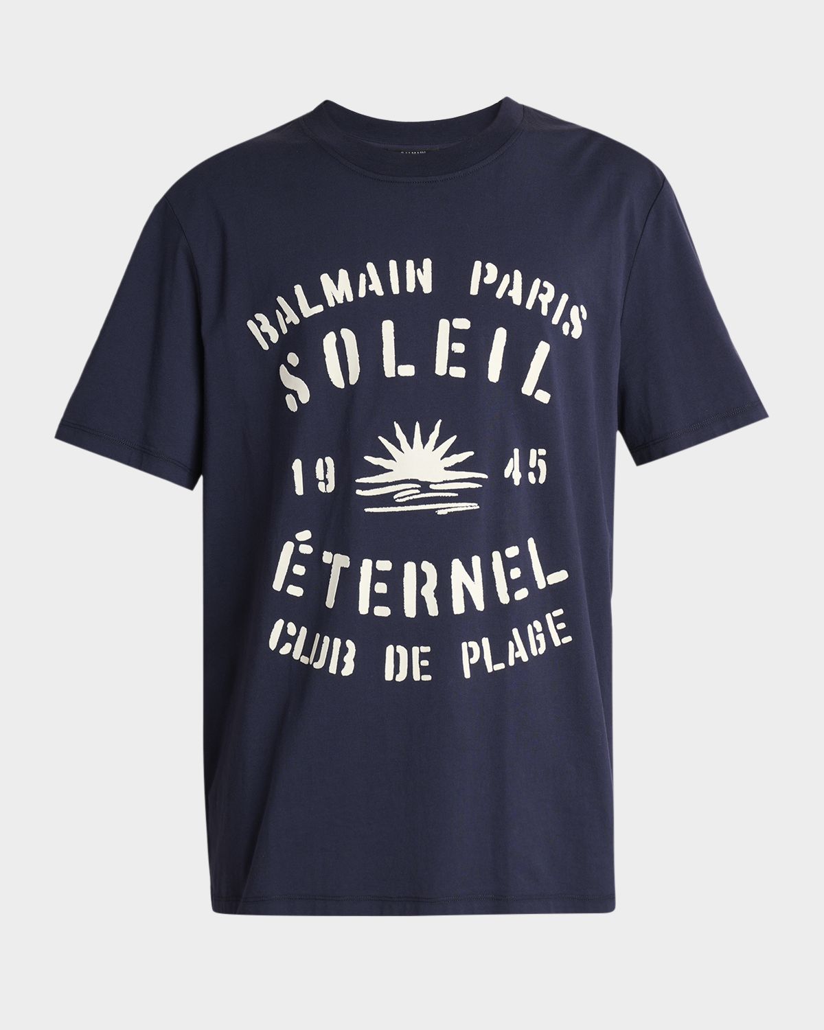 Balmain Men 's Soleil Logo Cotton T-Shirt