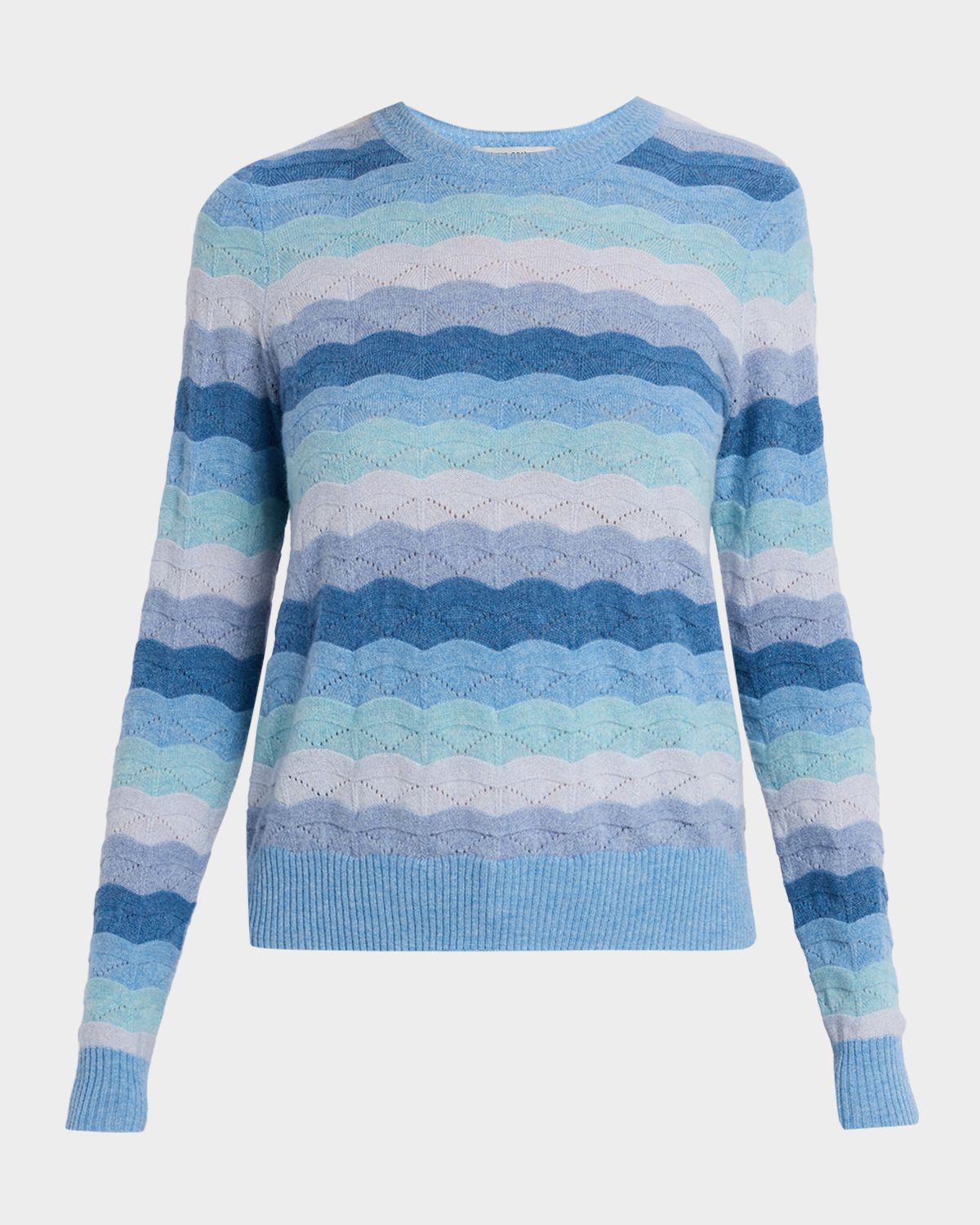 Autumn Cashmere Scalloped Pointelle-Knit Cashmere Sweater