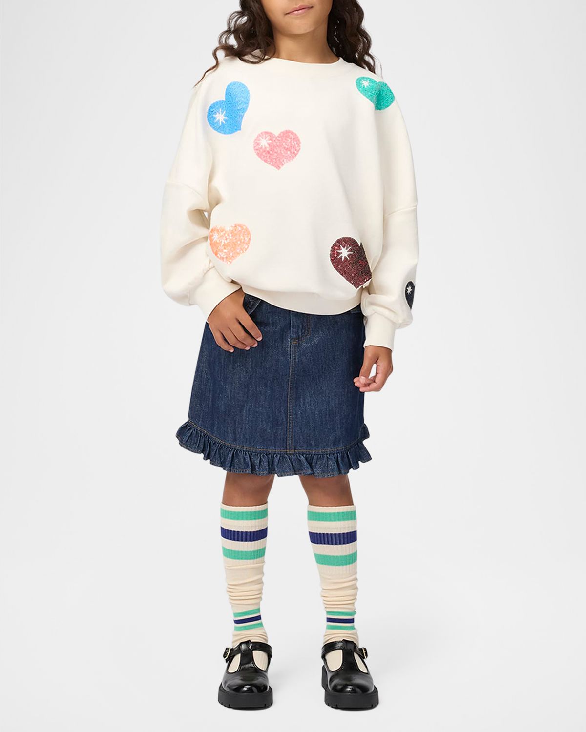 Molo Girl 's Marika Sequined Heart Sweatshirt, Size 8-16 | Thumbnail 4 Molo Girl 's Marika Sequined Heart Sweatshirt, Size 8-16 | Thumbnail 4