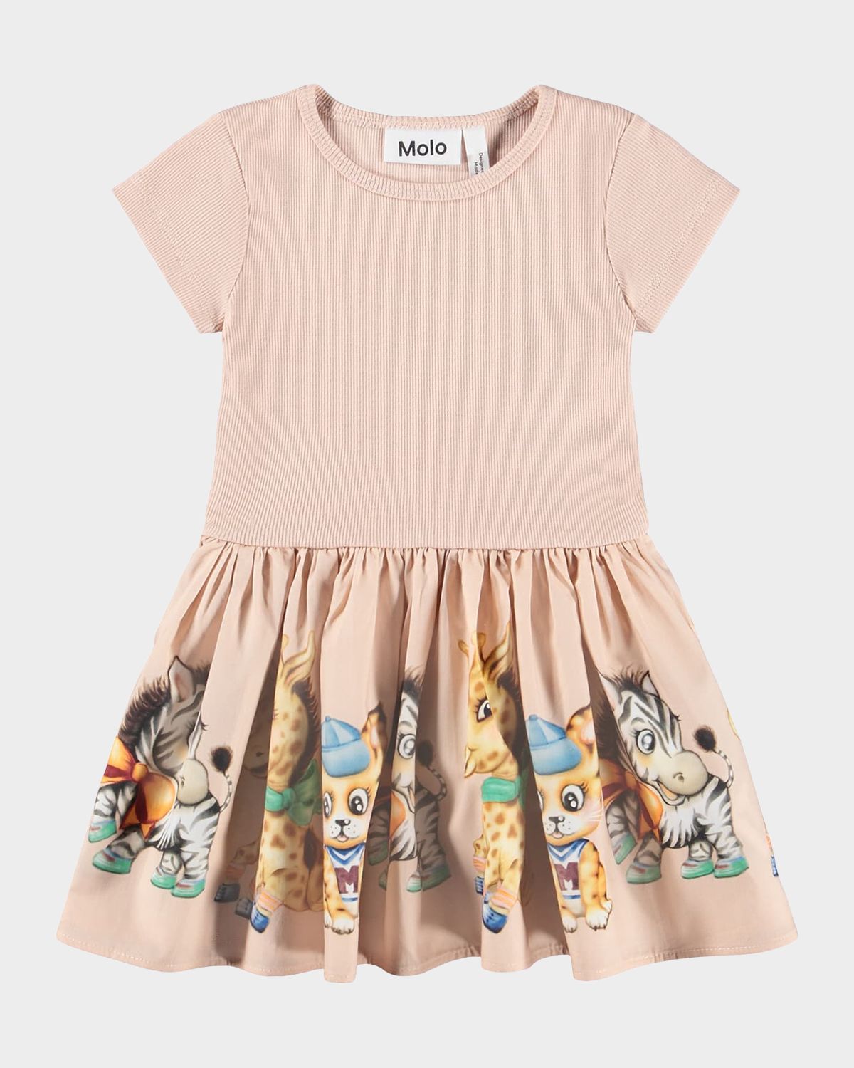 Molo Girl 's Carin Animal-Print Cotton Dress, Size 3M-
