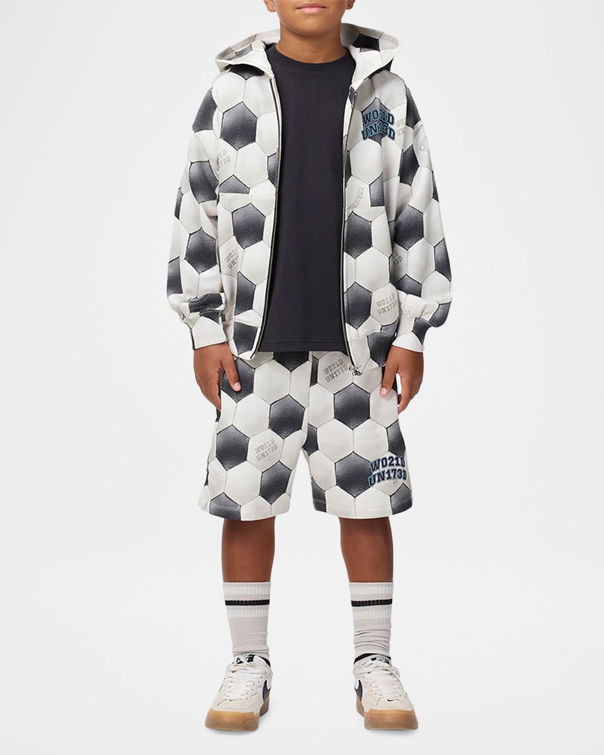 Molo Boy 's Adian Soccer-Print Cotton Shorts, Size 4-6