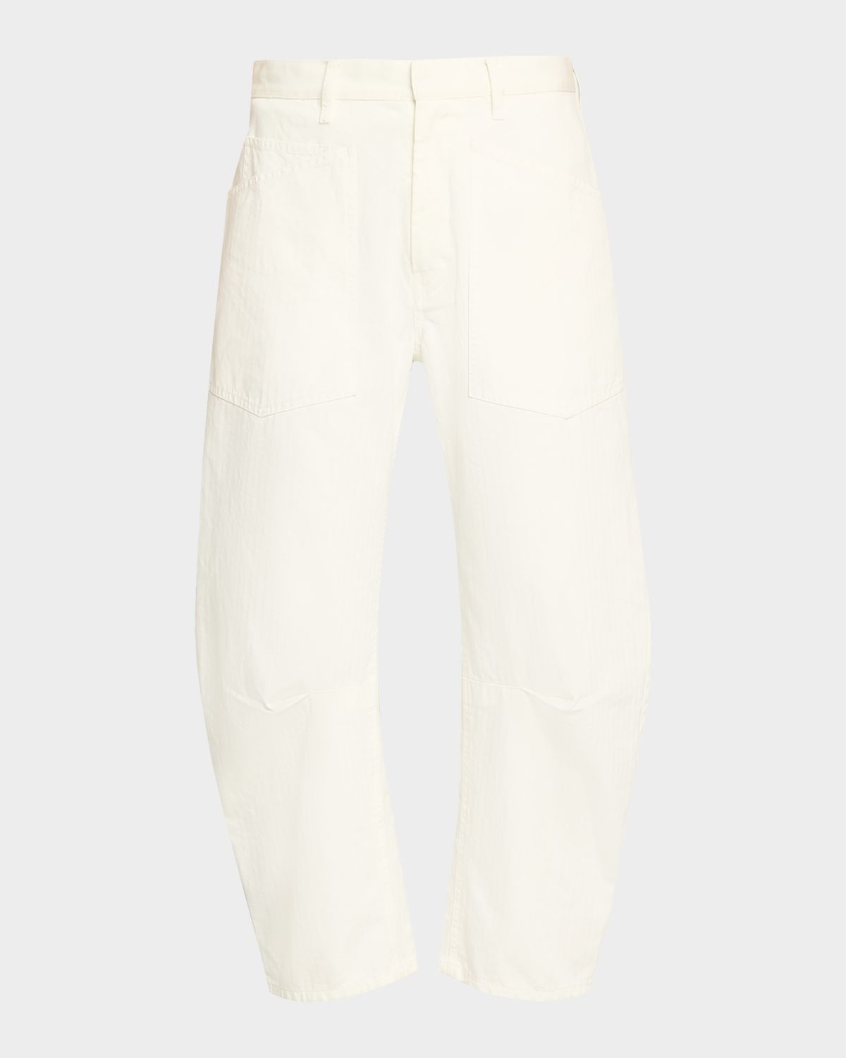Nili Lotan Shon Herringbone Barrel-Leg Ankle Pants | Thumbnail 6