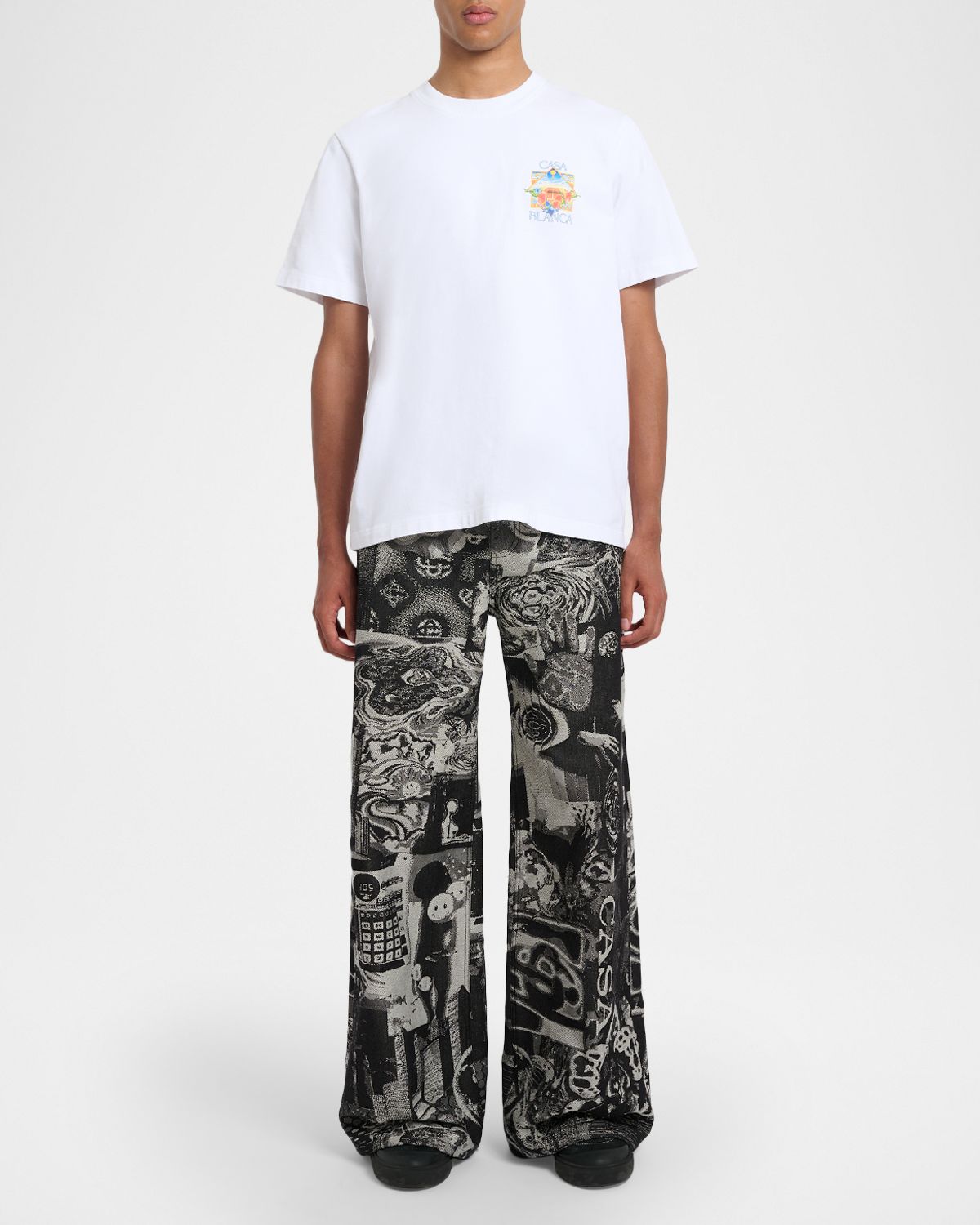 CASABLANCA Men 's Tennis Landscape Logo T-Shirt