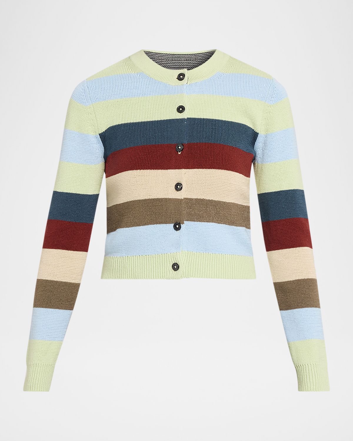 CHRISTOPHER JOHN ROGERS Striped Crop Crewneck Cardigan | Thumbnail 6