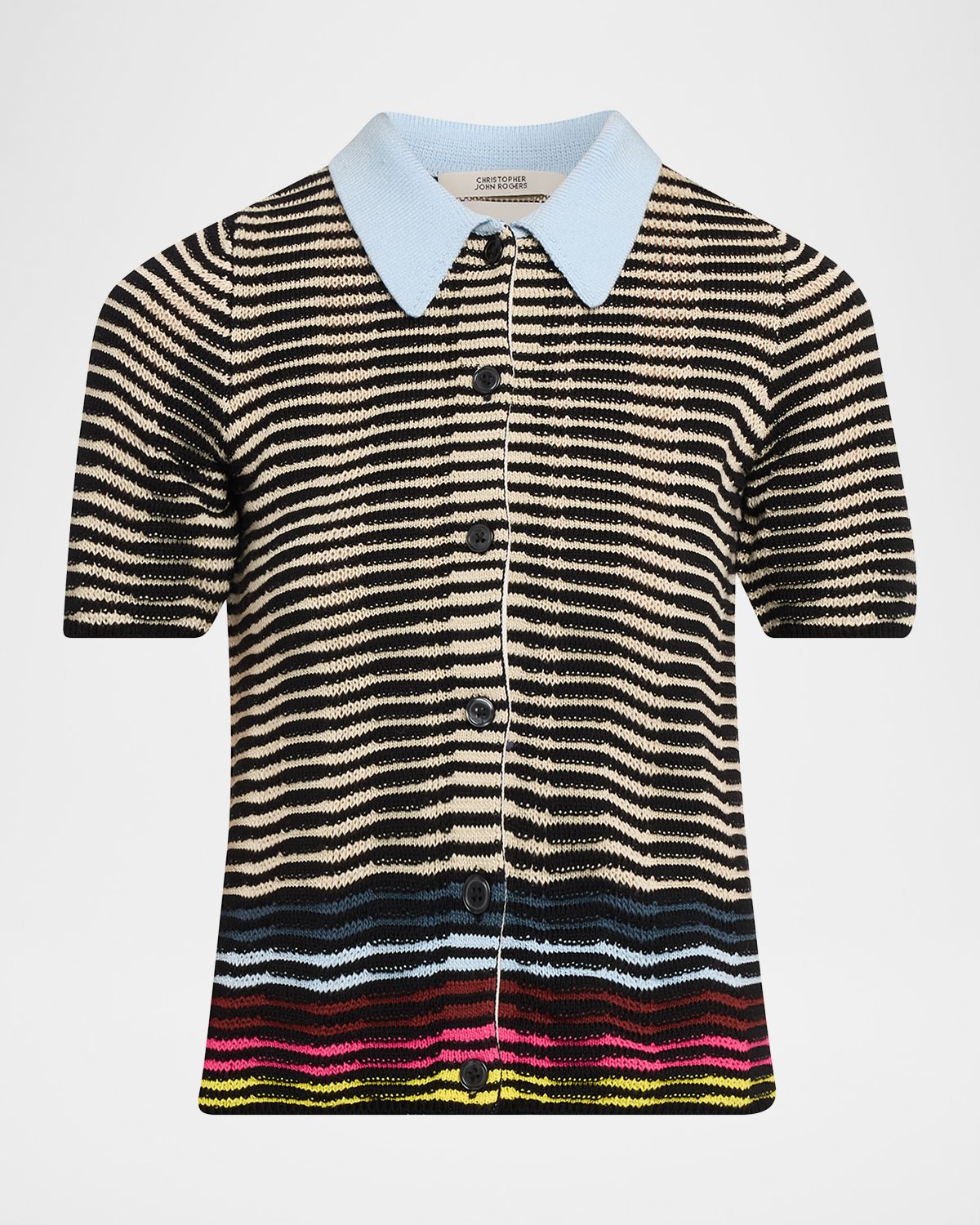CHRISTOPHER JOHN ROGERS Wave Knit Short-Sleeve Polo Shirt | Thumbnail 6 CHRISTOPHER JOHN ROGERS Wave Knit Short-Sleeve Polo Shirt | Thumbnail 6