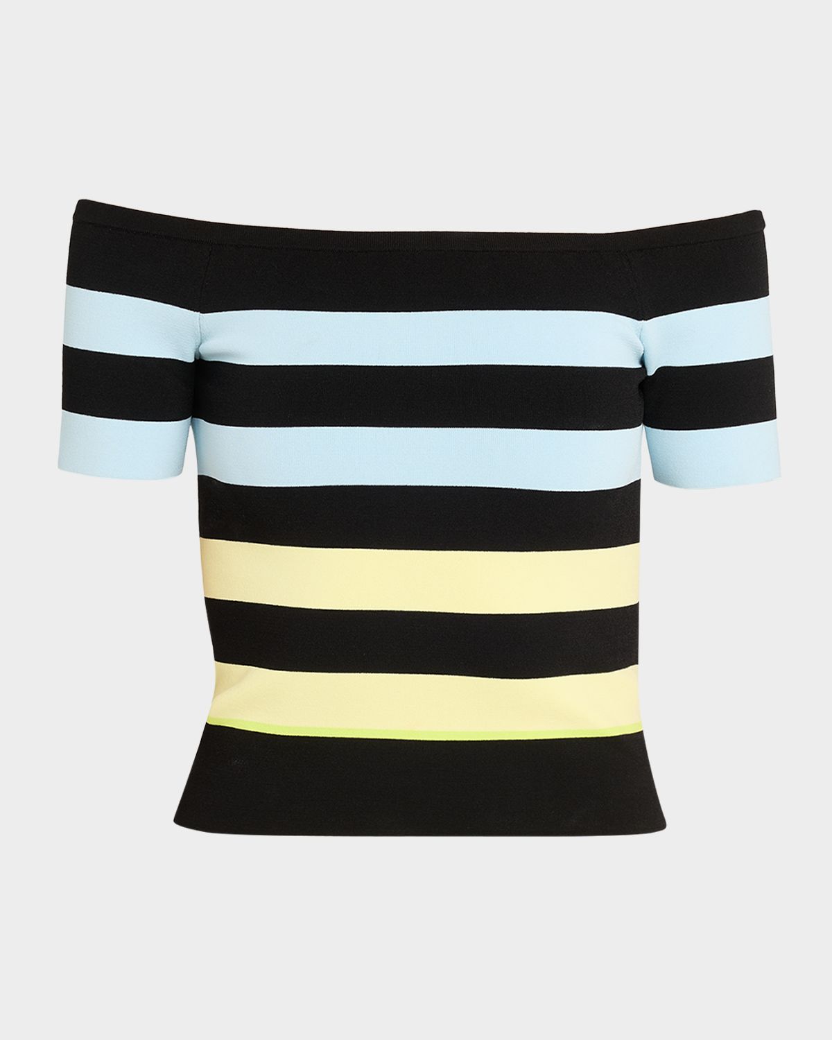 CHRISTOPHER JOHN ROGERS Off-The-Shoulder Striped Body-con Knit Top | Thumbnail 6