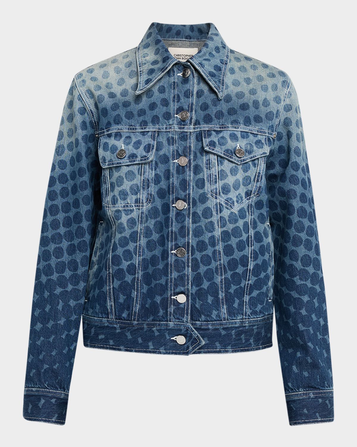 CHRISTOPHER JOHN ROGERS Halftone Wiggle Dot Denim Jacket | Thumbnail 6 CHRISTOPHER JOHN ROGERS Halftone Wiggle Dot Denim Jacket | Thumbnail 6