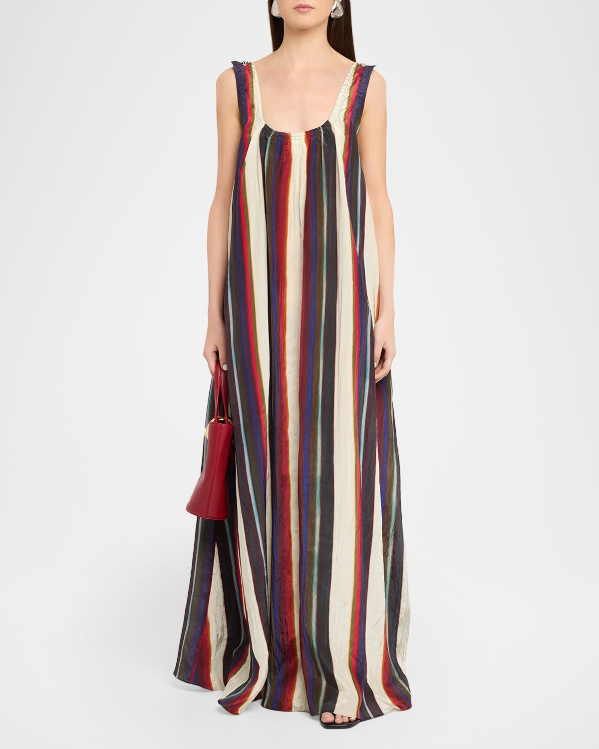 CHRISTOPHER JOHN ROGERS Morris Stripe Sleeveless Maxi Dress