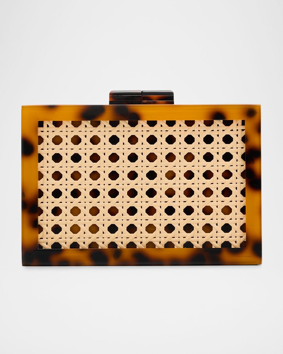 BTB Los Angeles Anyssa Cane Webbing & Acrylic Clutch Bag