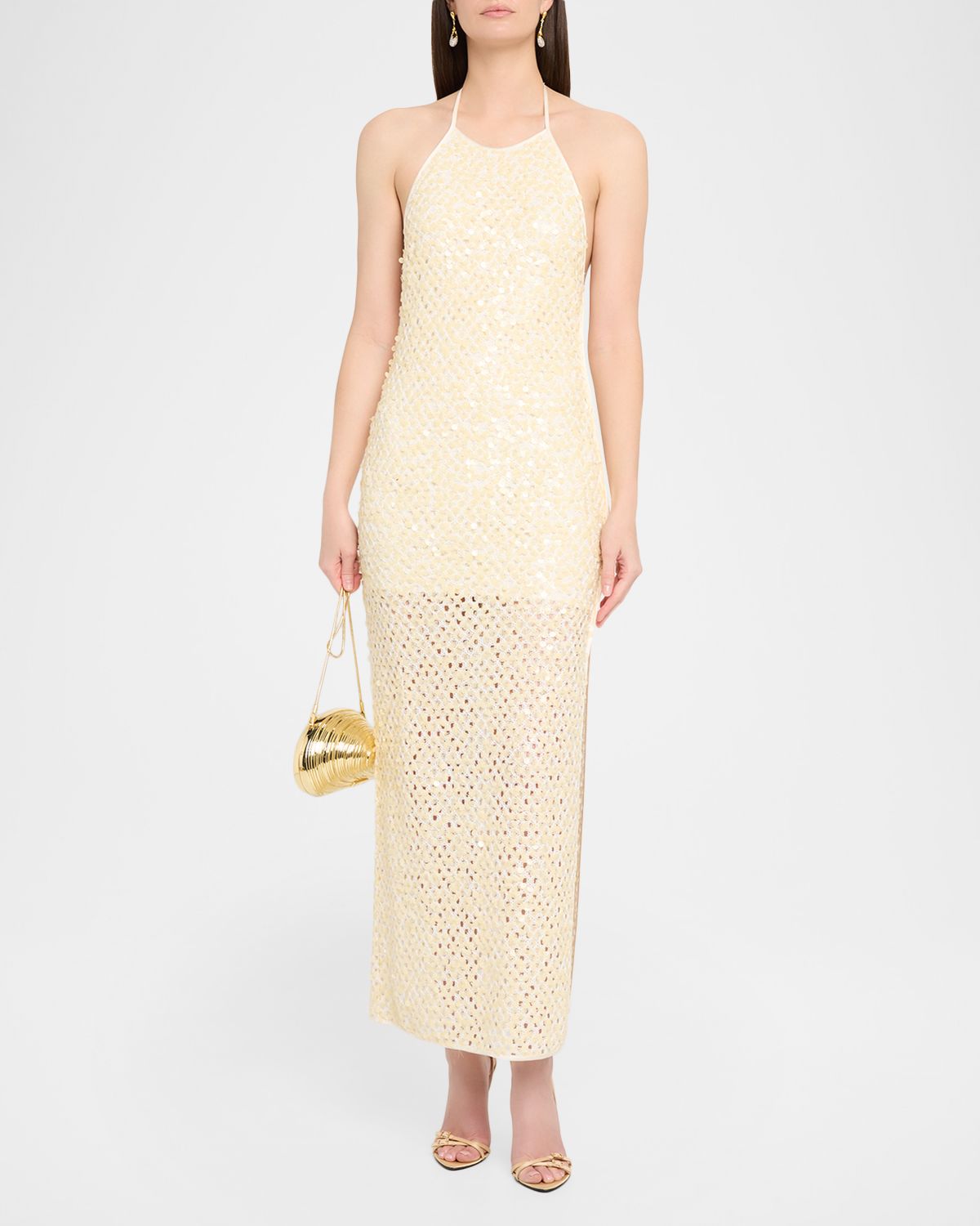 Significant Other Elliot Sequined Halter Maxi Dress