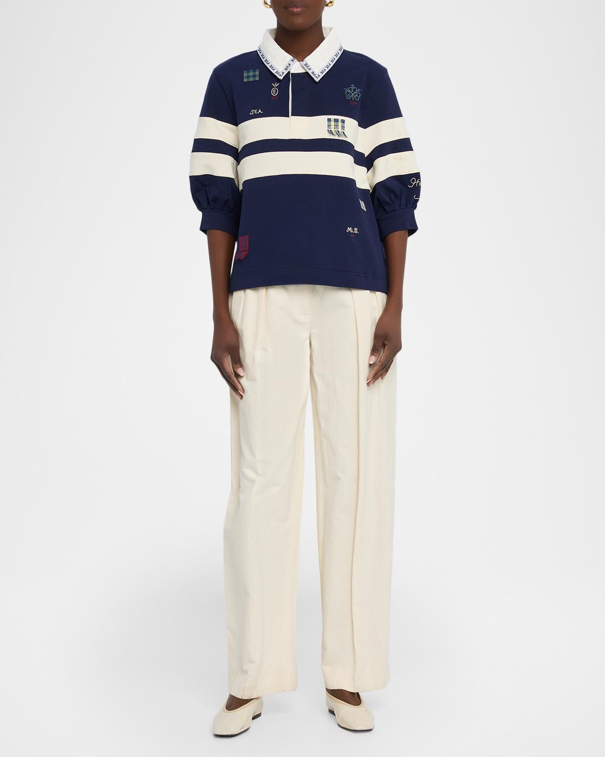 Sea Claira Embroidered Rugby Shirt | Image 1 Sea Claira Embroidered Rugby Shirt | Image 1