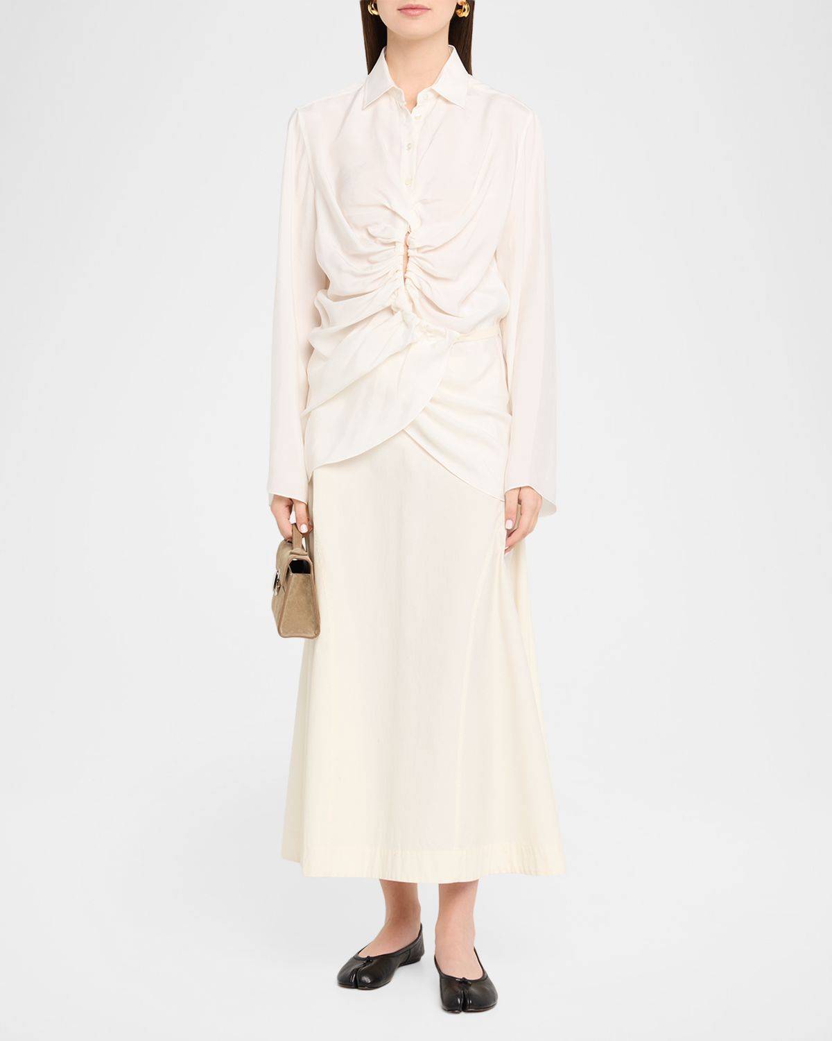 MM6 Maison Margiela Long-Sleeve Drawstring Shirt