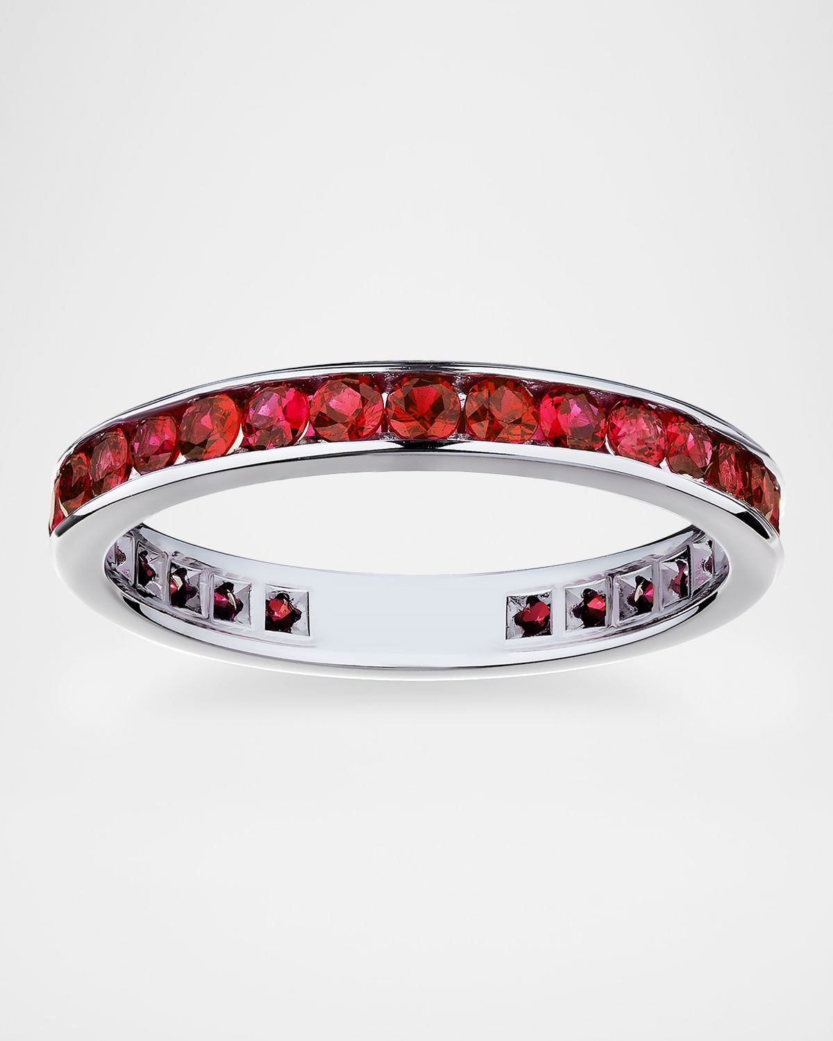 Neiman Marcus Diamonds 18K White Gold & Ruby Eternity Band Ring