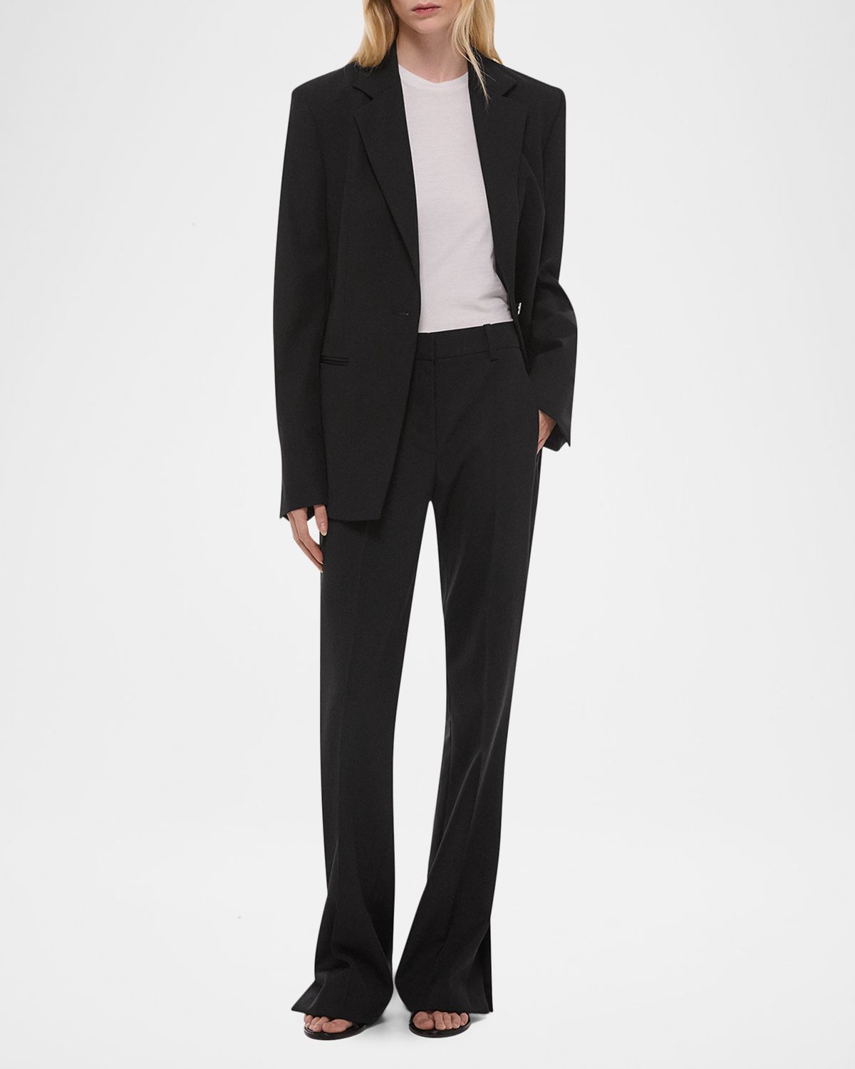 Helmut Lang Vented Wool Bootcut Pants - Women's Clothing